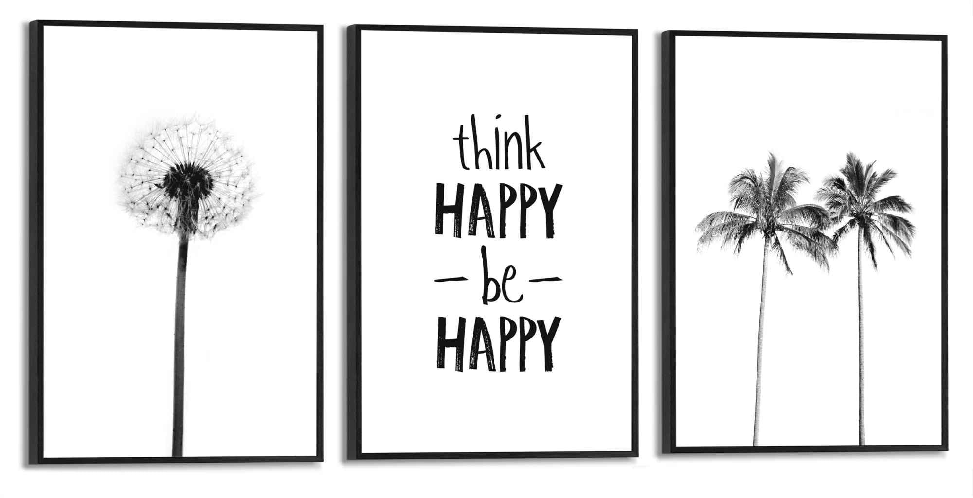 Reinders! Wandbild »Froh Pusteblume - Strand - Palme - Modern«, (3 St.)