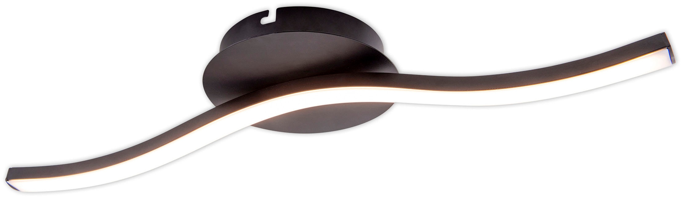 näve LED Deckenleuchte »Onda«, 1 flammig, Leuchtmittel LED-Modul | LED fest integriert, Deckenlampe, Wandleuchte warmweiß, L: 45cm, 6W, schwarz-matt, IP20