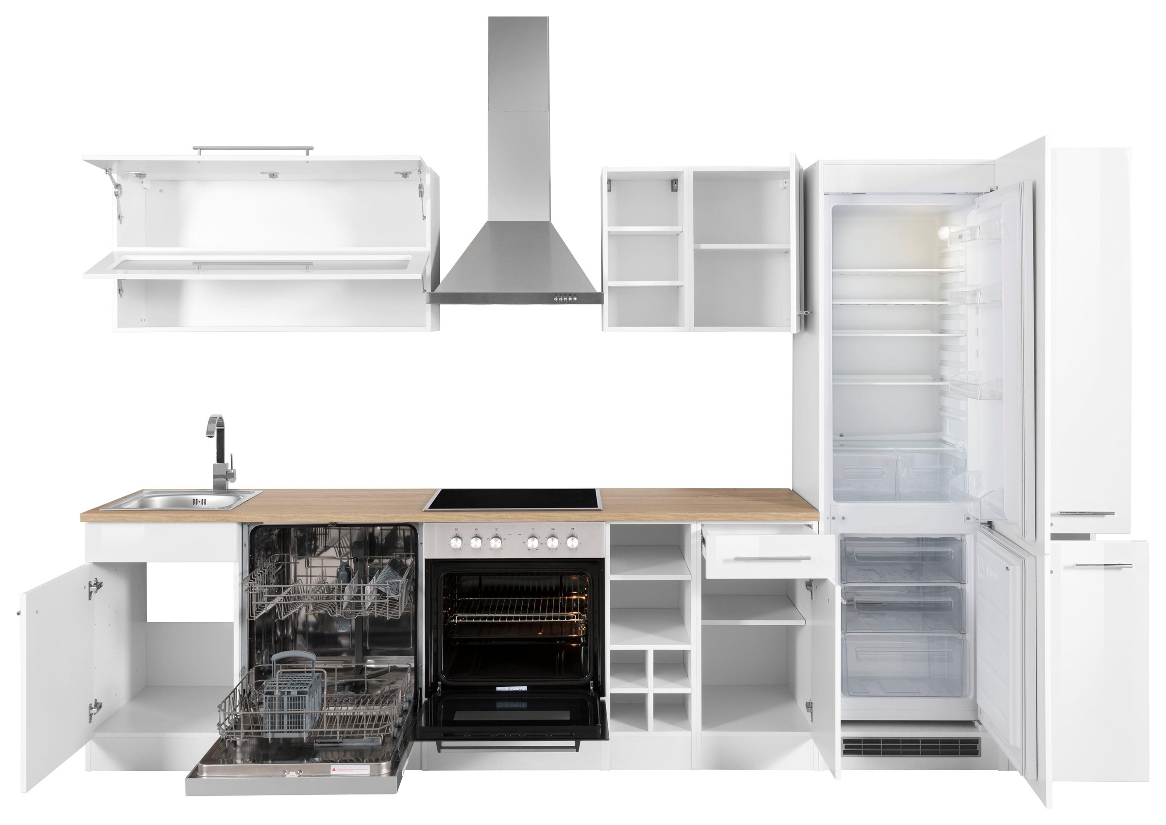 KOCHSTATION Küchenzeile »KS-Eton«, mit E-Geräten, Breite 330 cm