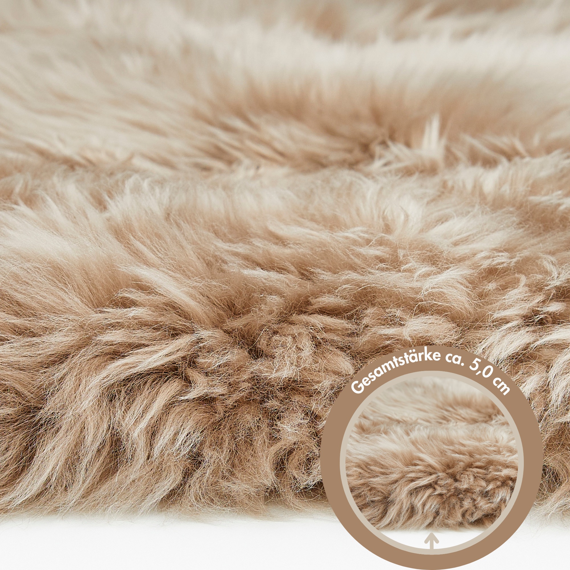 LUXOR living Fellteppich »Schaffell Namika«, fellförmig, 50 mm Höhe, echtes Lammfell, weich & flauschig, große Farbauswahl, in 2 Größen