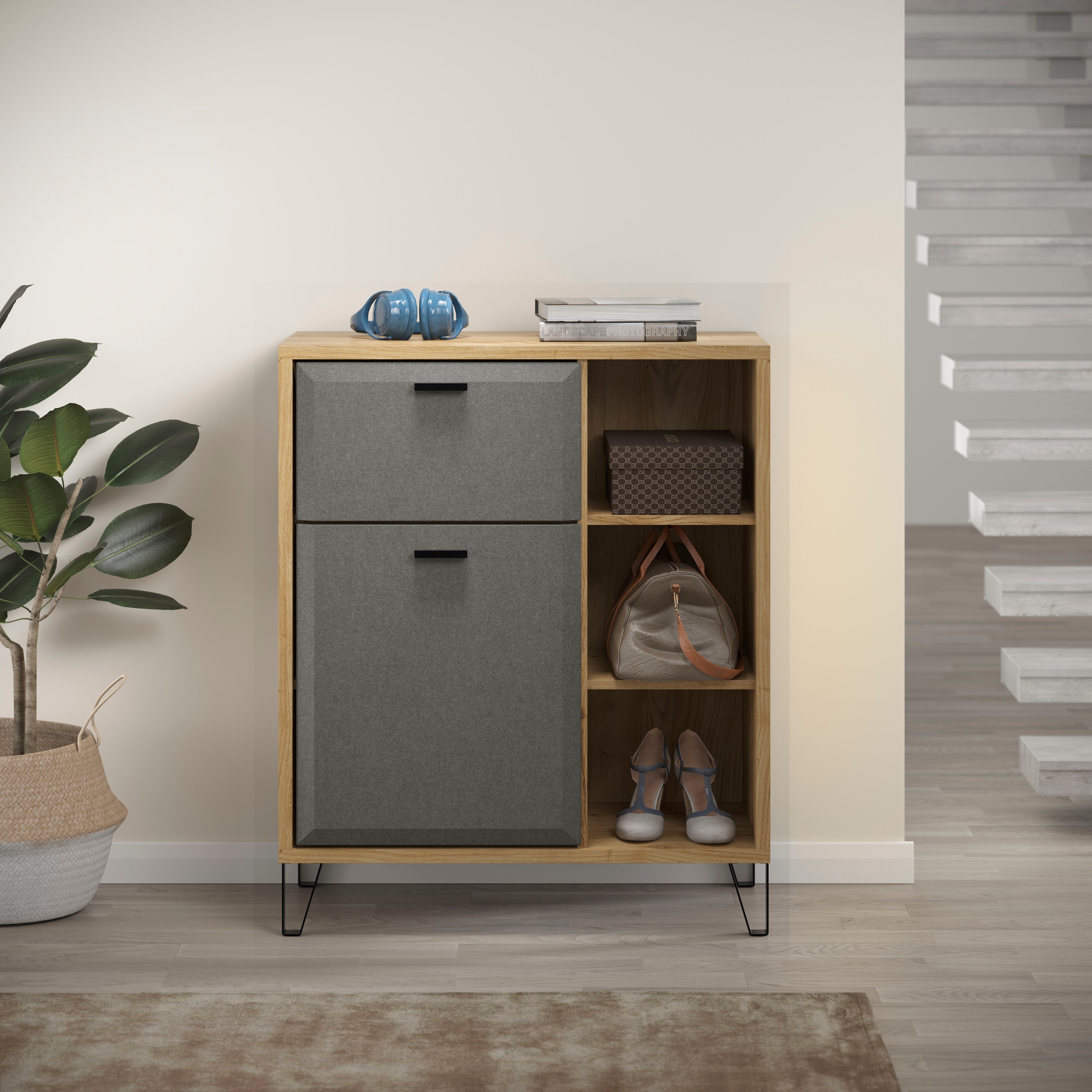 Places of Style Kommode »Belva«, (1 St.), Schuhschrank mit Soft-Close und Vollauszug-Funktion - B/T/H 79/42/95