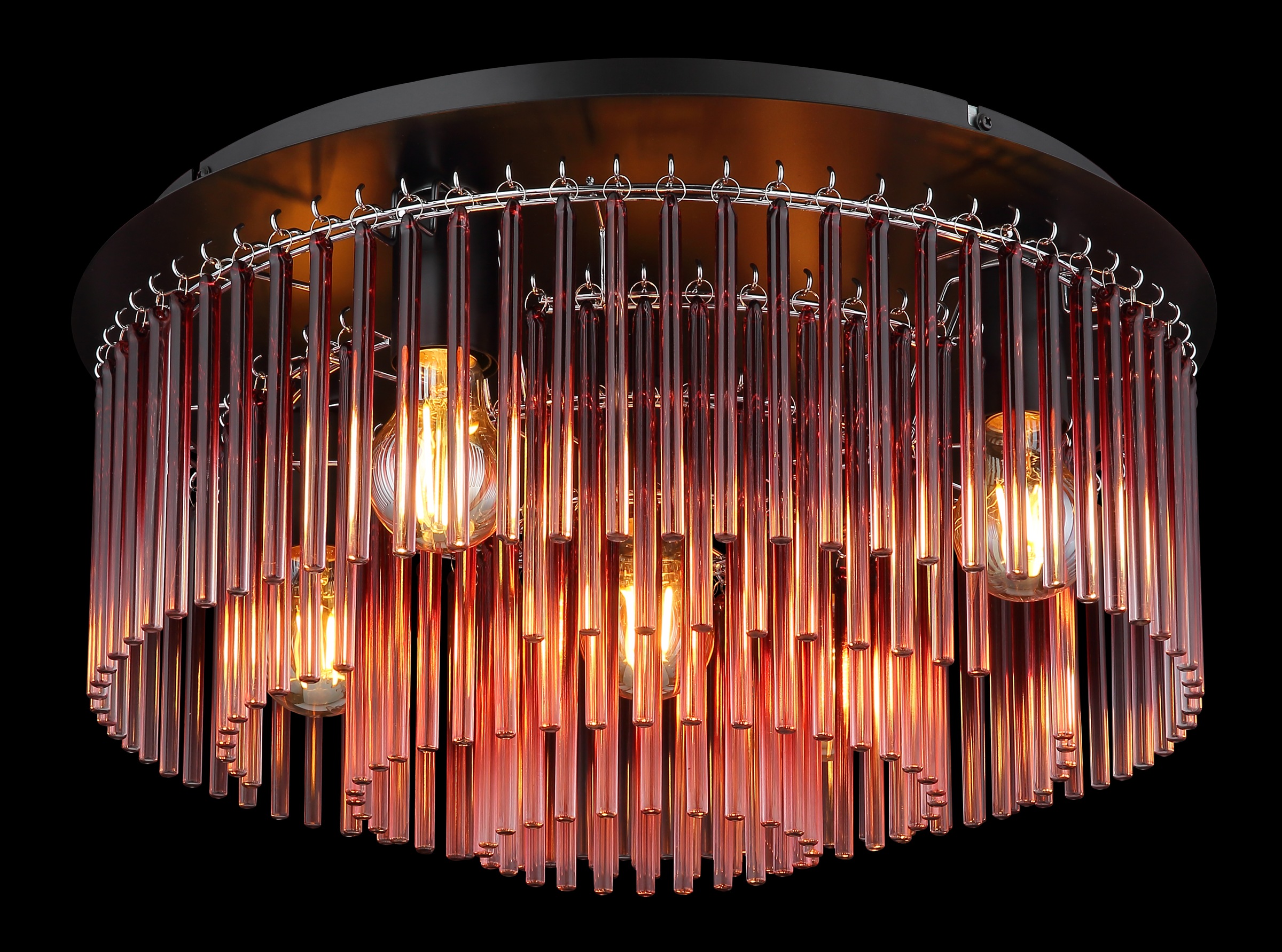 GLOBO LIGHTING Deckenleuchte »GORLEY«, Leuchtmittel E27 | ohne Leuchtmittel, Deckenleuchte/Glasstäbe/Glas brombeerfarben/Wohnzimmer/Esszimmer