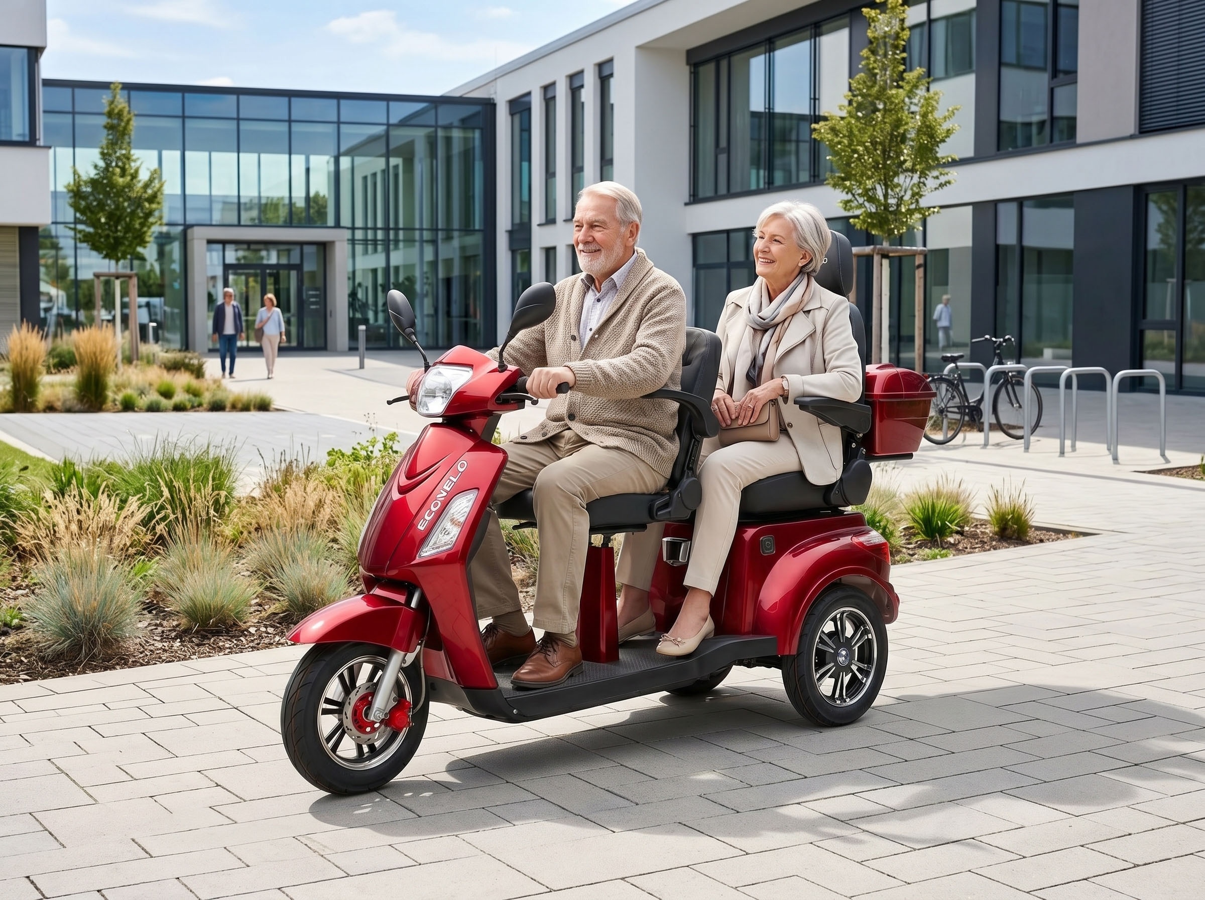ECONELO Elektromobil 1.000 W 25 km/h Sicherheitsrollen gegen Kippen, 3 Geschwindigkeitsstufen