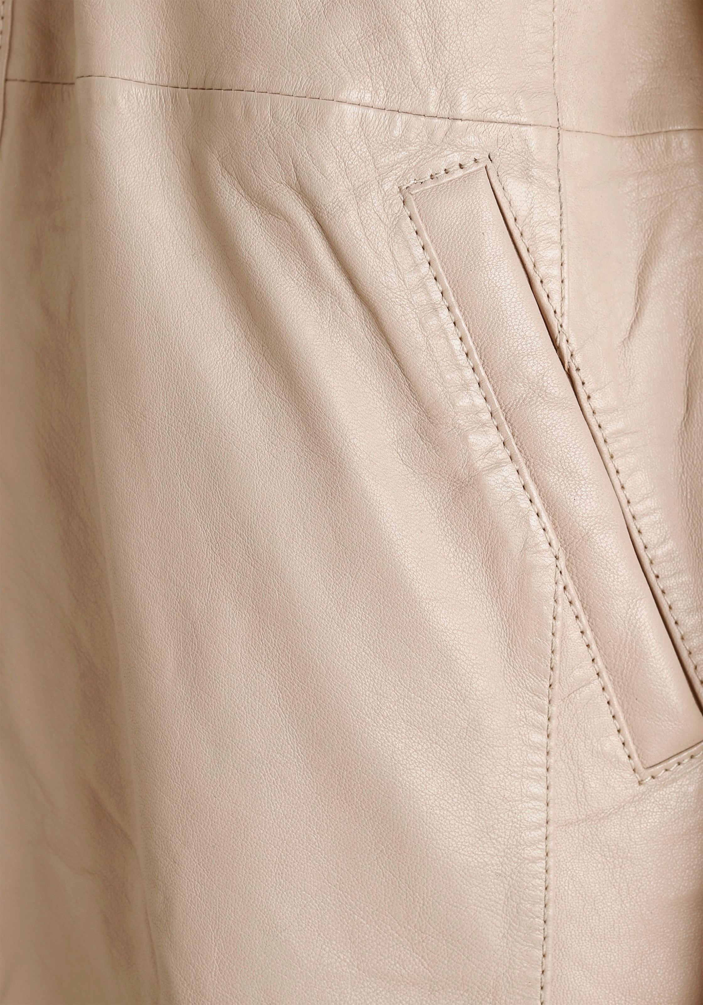 Mauritius Lederjacke »GWMilaja«, mit Druckern, Brusttaschen, abgerundeter Saum