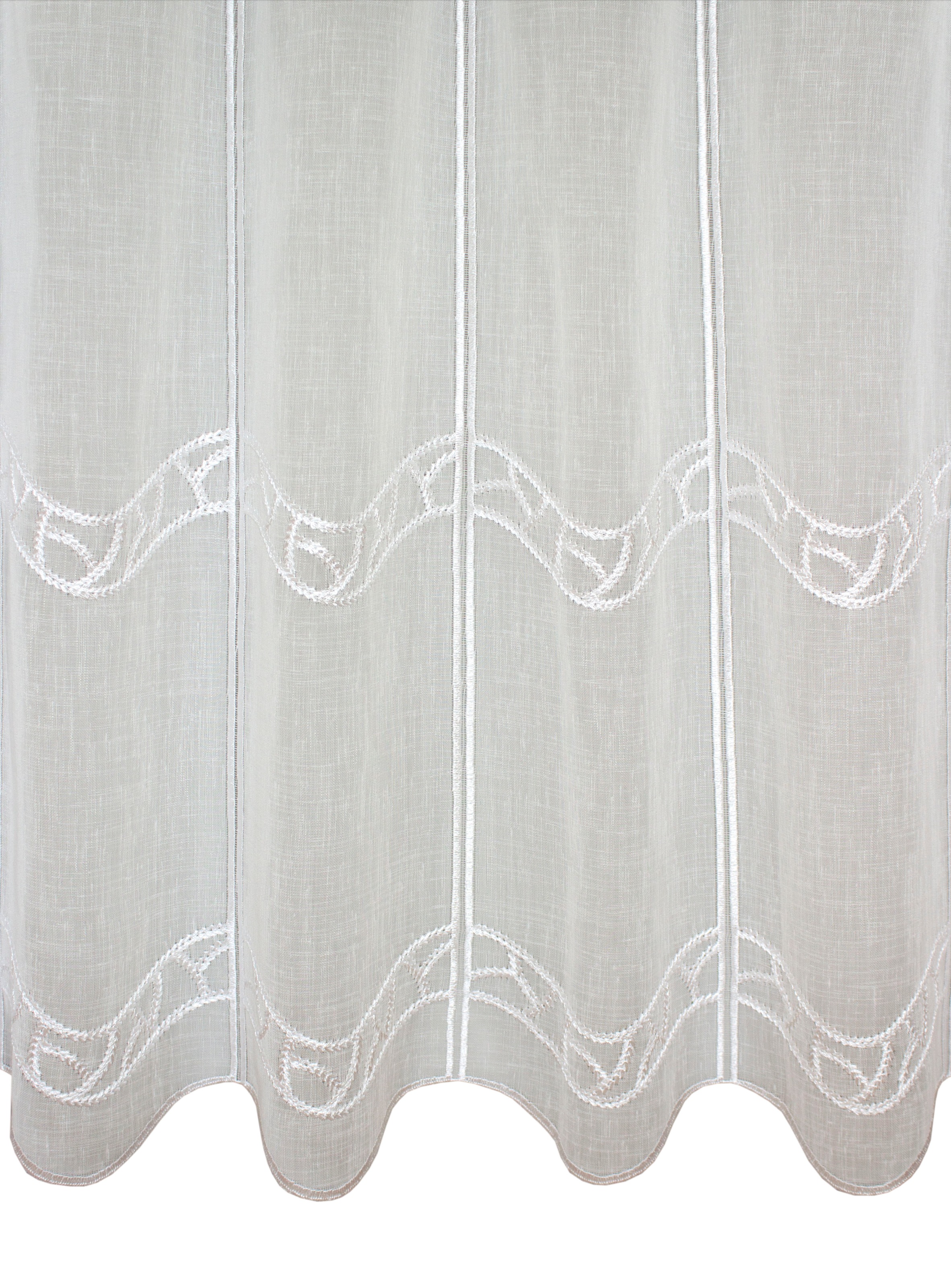 VHG Scheibengardine nach Maß »Tilda«, (1 St.), halbtransparent, Polyester, bestickt, Ethnomuster, unifarben