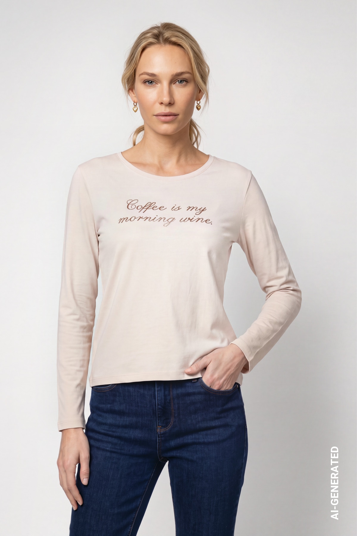Monari Langarmshirt Regular fit mit Rundhalsausschnitt