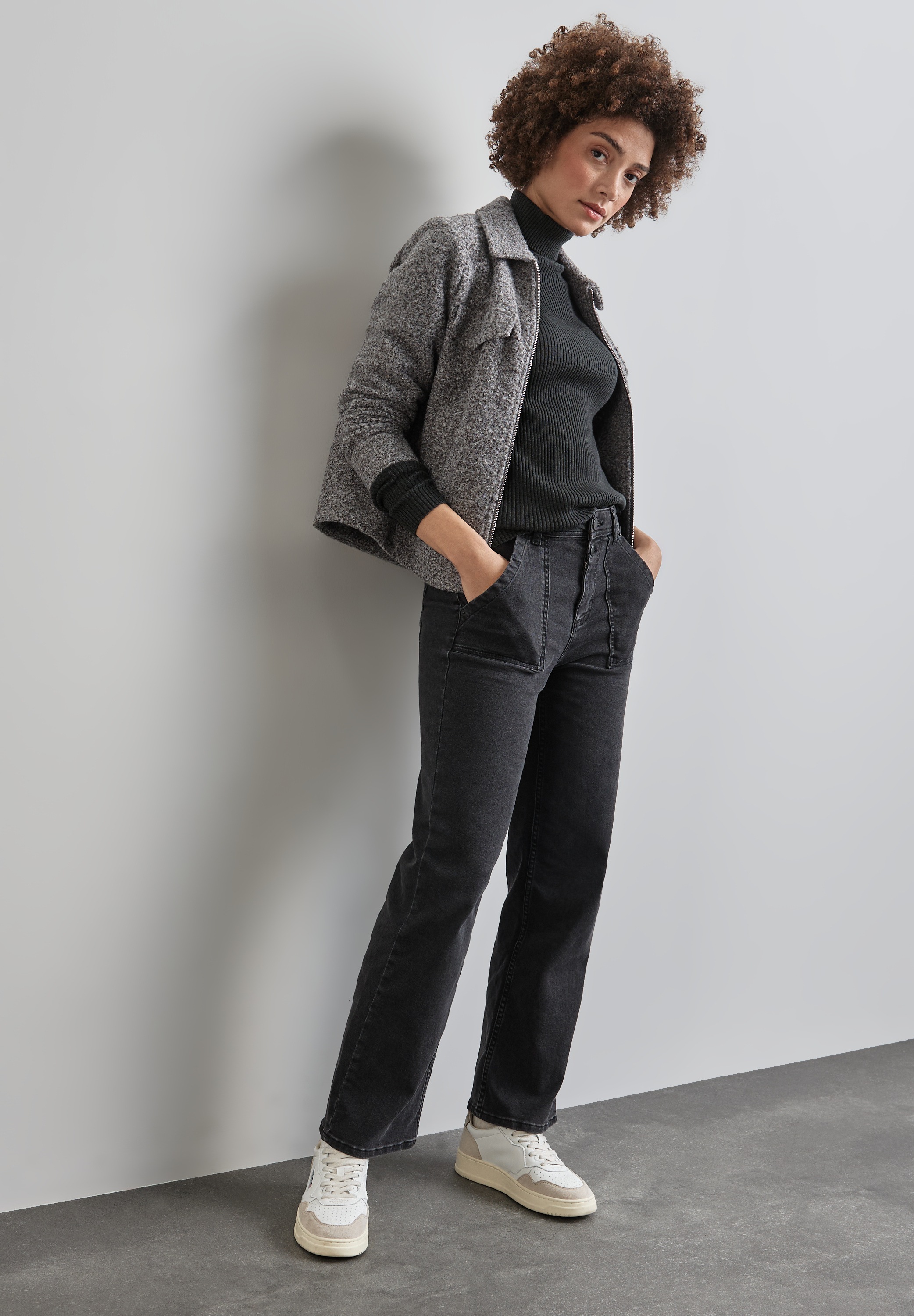 STREET ONE Rollkragenpullover, mit Rippstruktur