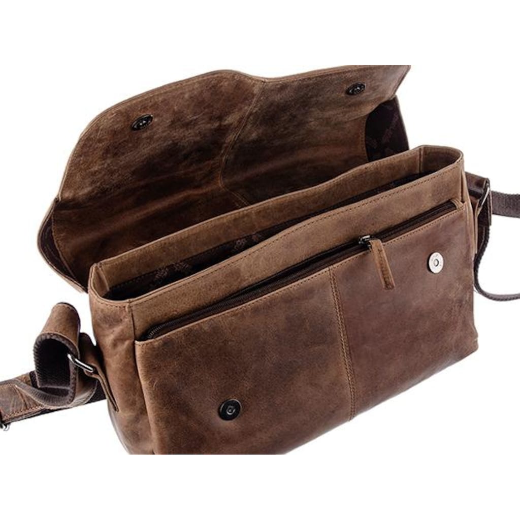 GreenLand Nature Messenger Bag »Montana«, im Vintage Look