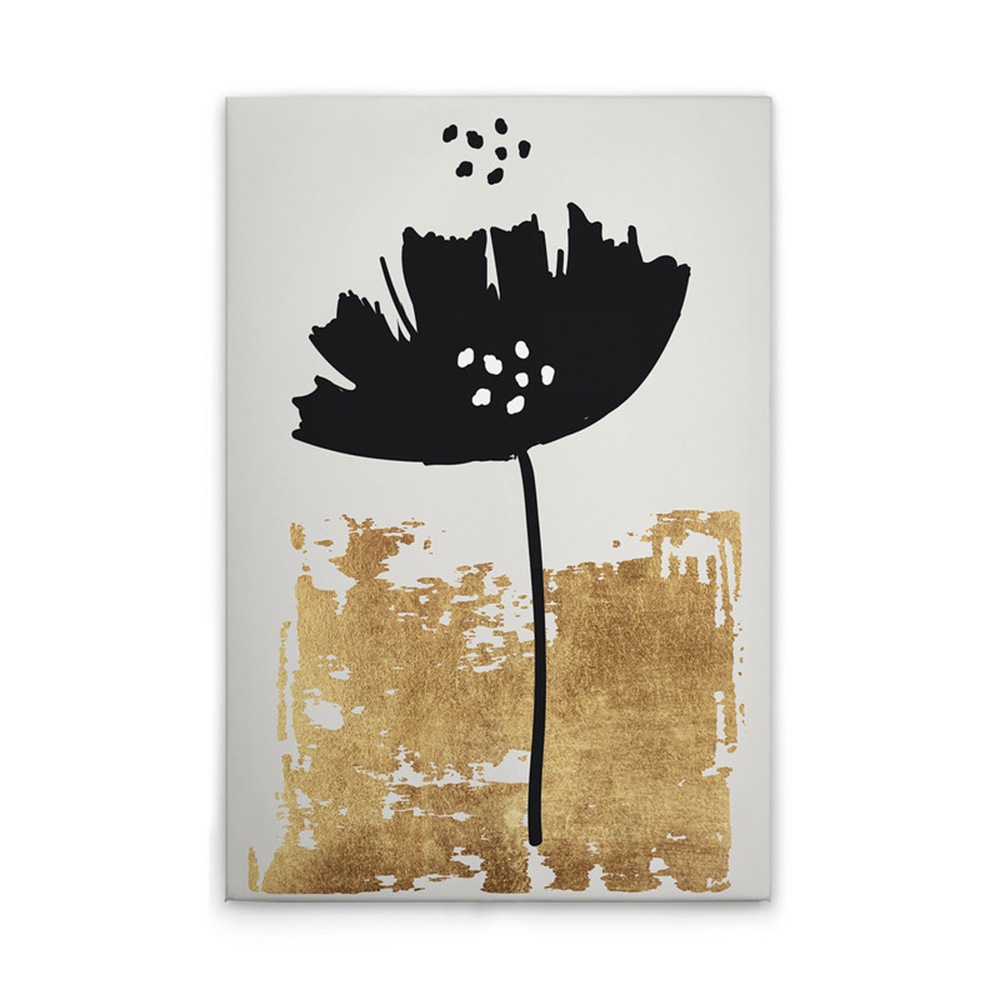 A.S. Création Leinwandbild »Black Poppy - Wandbild Creme Gold Schwarz Keilr günstig online kaufen