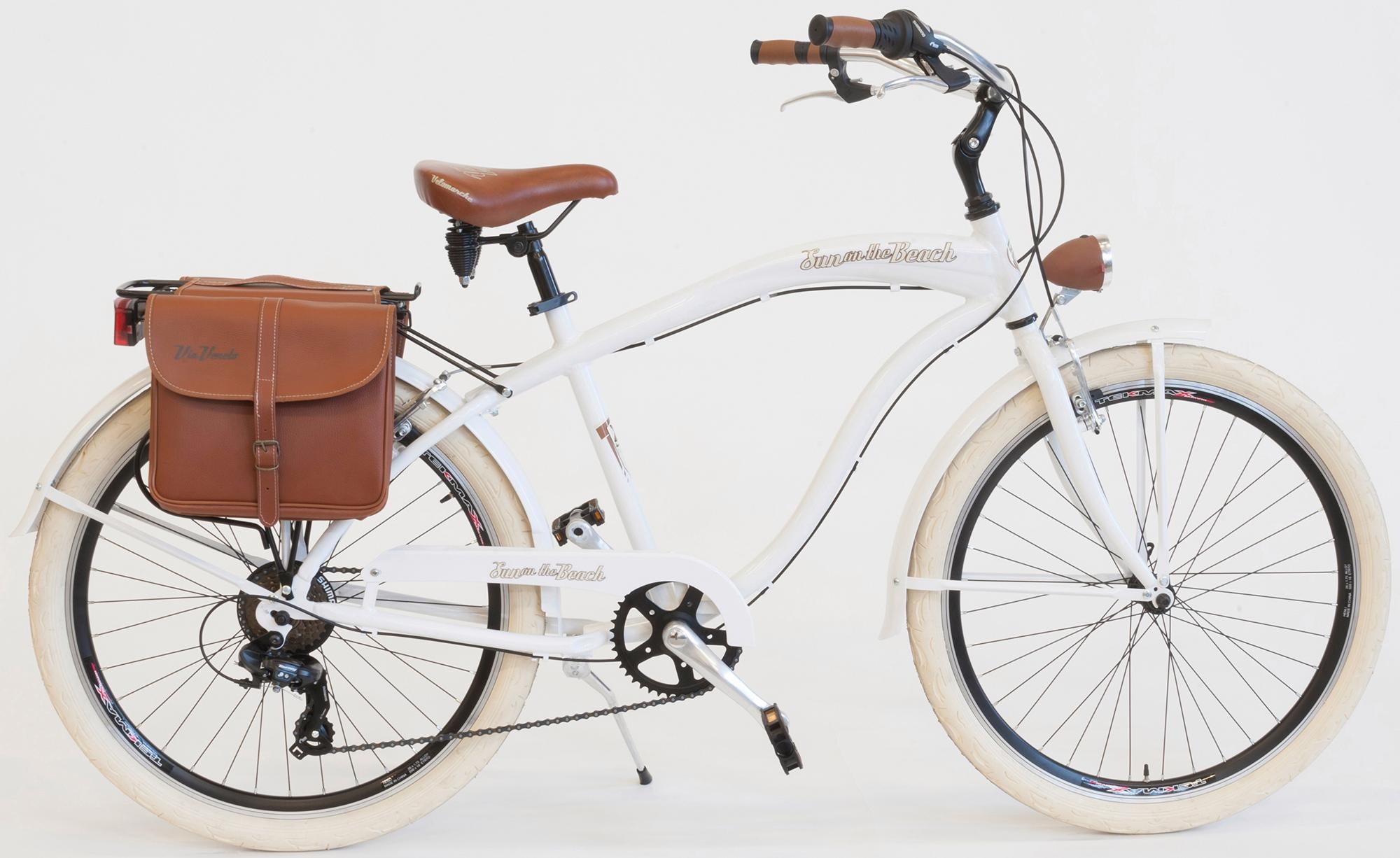 VENICE - I LOVE ITALY Cruiser »CRUISER Sun on the beach MAN« 6 Gang Kettenschaltung Set, mit Doppeltaschen, 2 Stk. tlg. für Herren, Kettenschaltung...