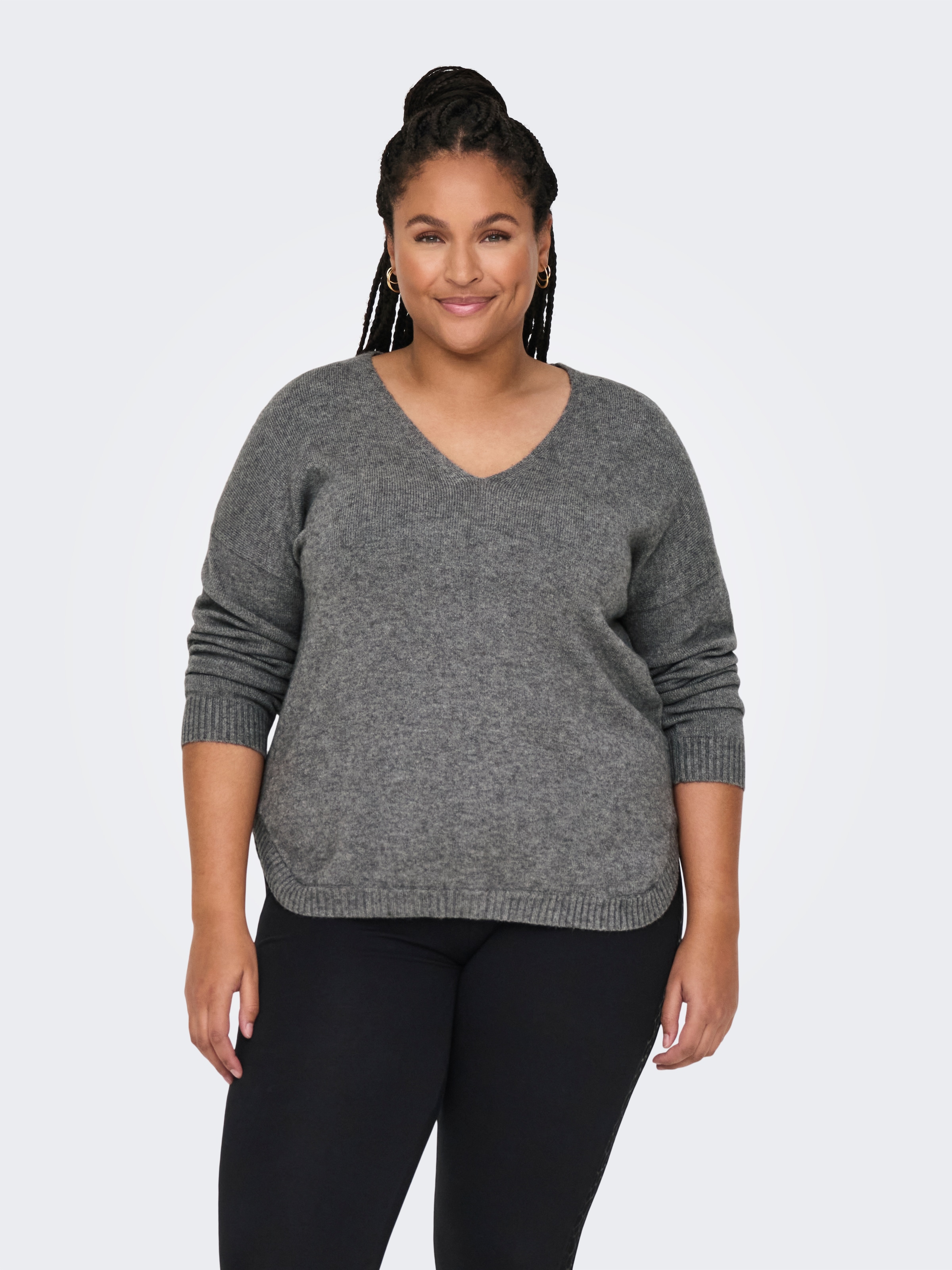 ONLY CARMAKOMA V-Ausschnitt-Pullover »CARMARGARETA LS PULLOVER KNT NOOS«