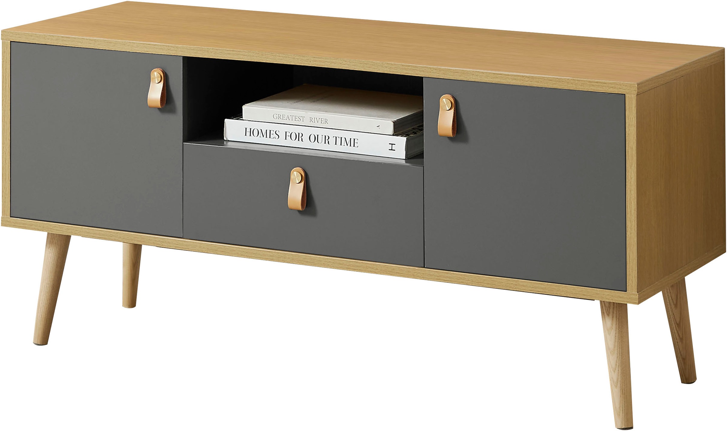 Leonique TV-Board »Avril« Korpus aus Melamin & MDF, ABS-Kunststoff Kanten, günstig online kaufen