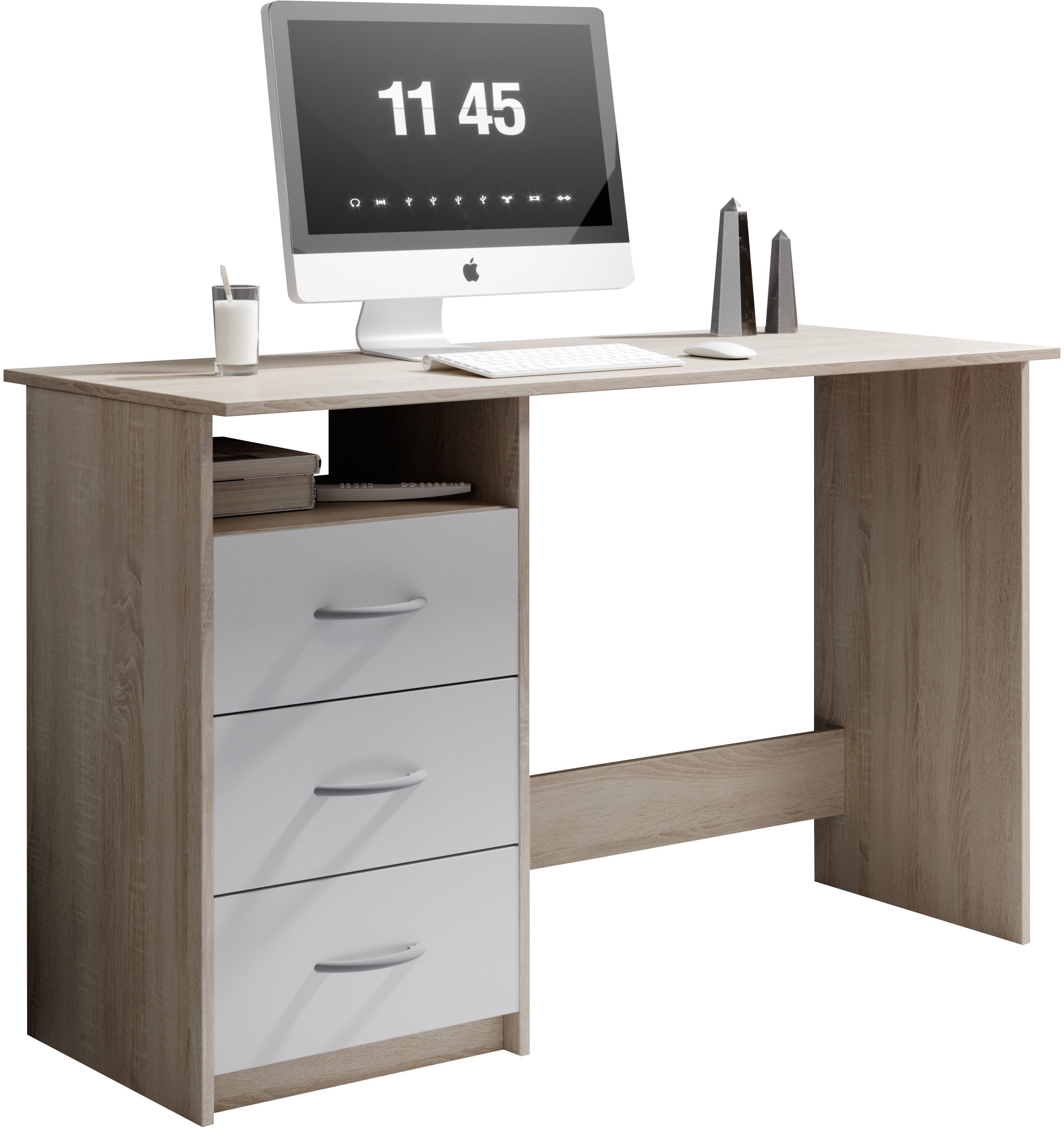BEGA OFFICE Schreibtisch »Adria, Computertisch,«, Schubkästen rechts oder links montierbar, Breite 123 cm