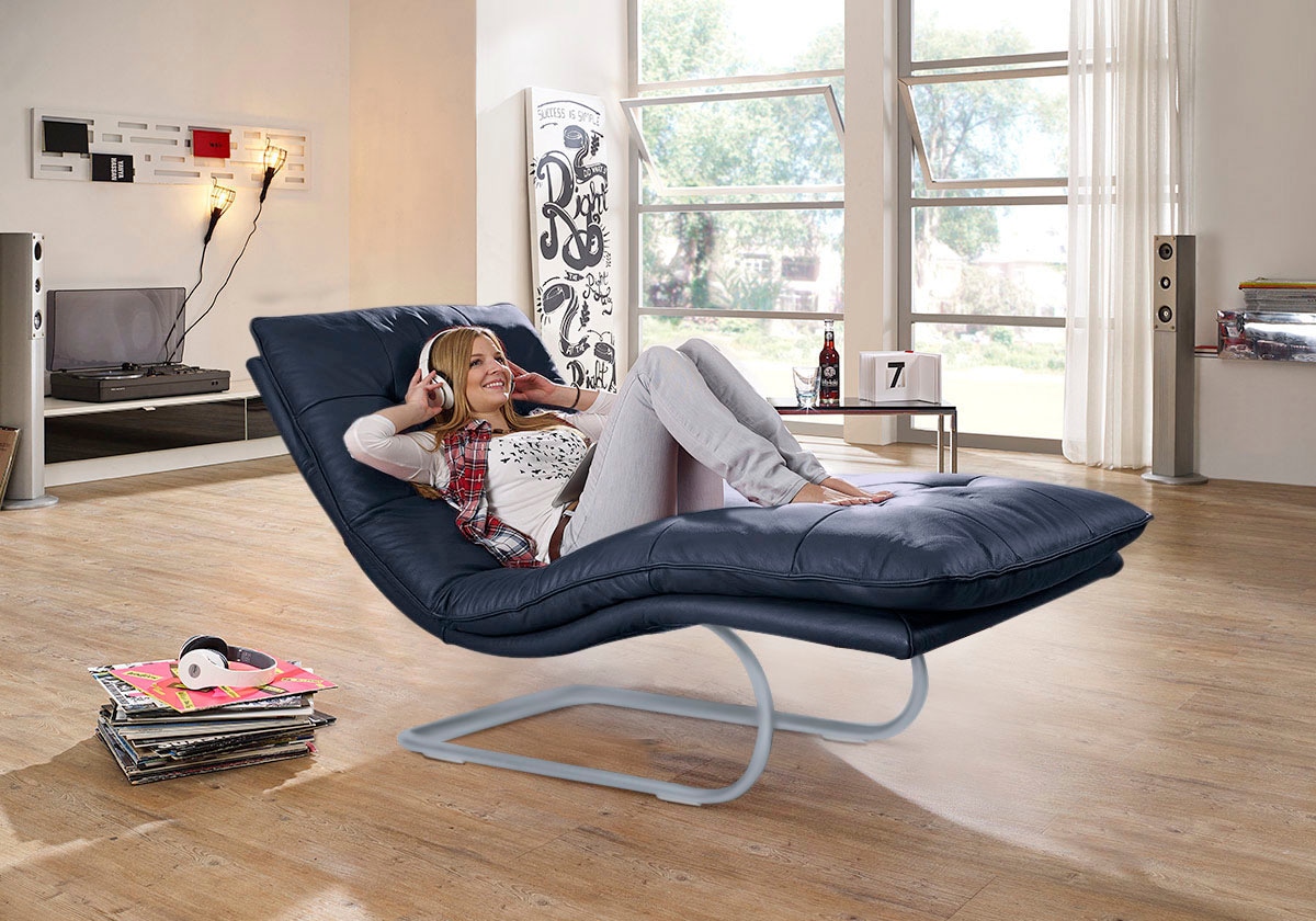 W.SCHILLIG Relaxliege »daily dreams«, in Waffelkissen-Optik, wahlweise mit Motor, silber matt, in 2 Breiten