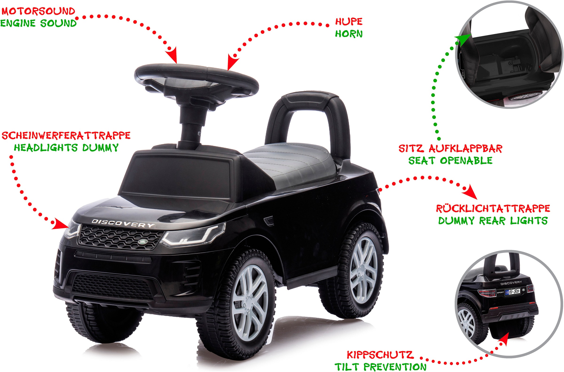 Jamara Rutscherauto »Land Rover Discovery 2in1«, mit Hupe