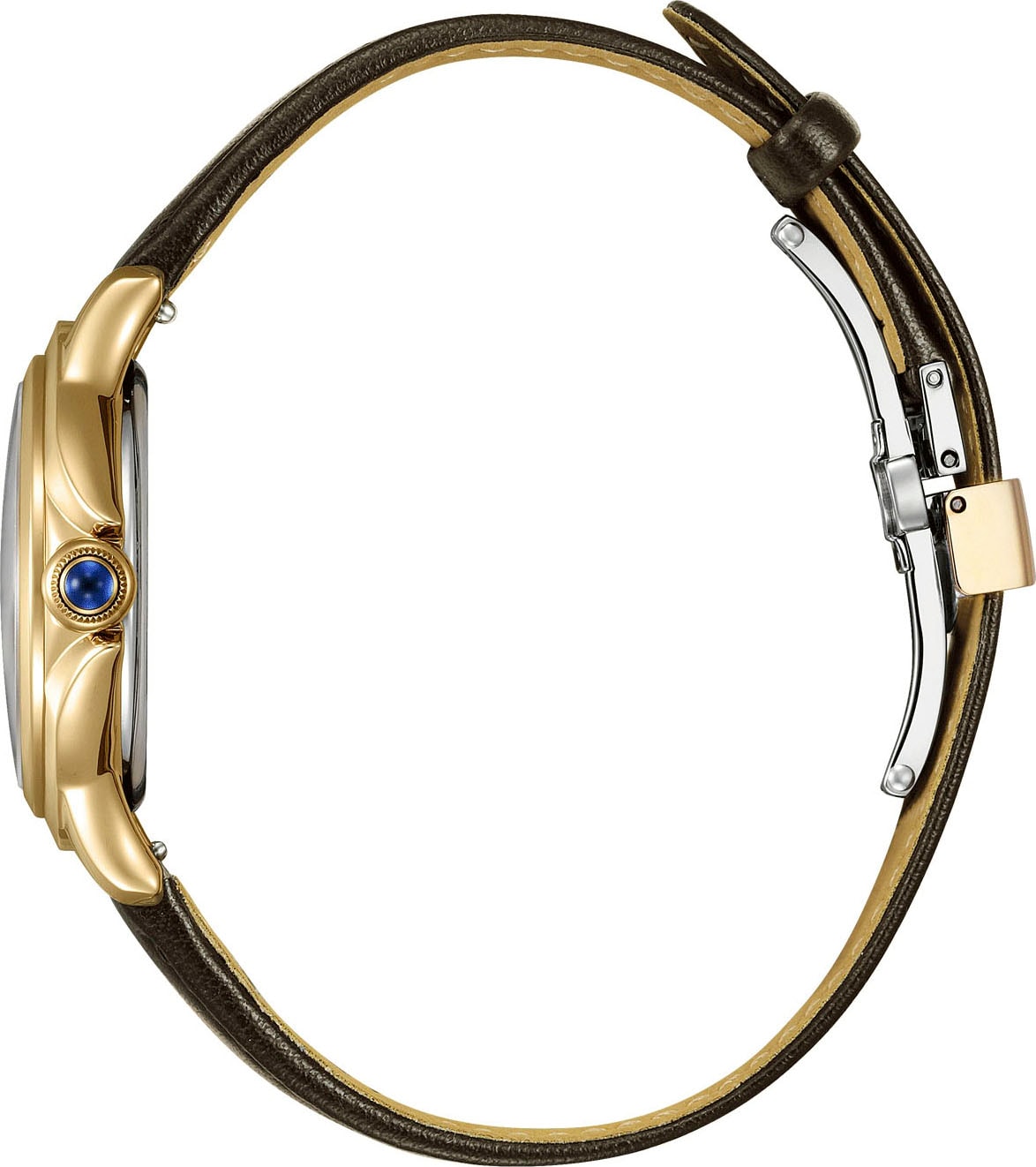 Citizen Solaruhr »Citizen L«, Armbanduhr, Damenuhr, Lederarmband, analog, Batterie-Entladungsanzeige