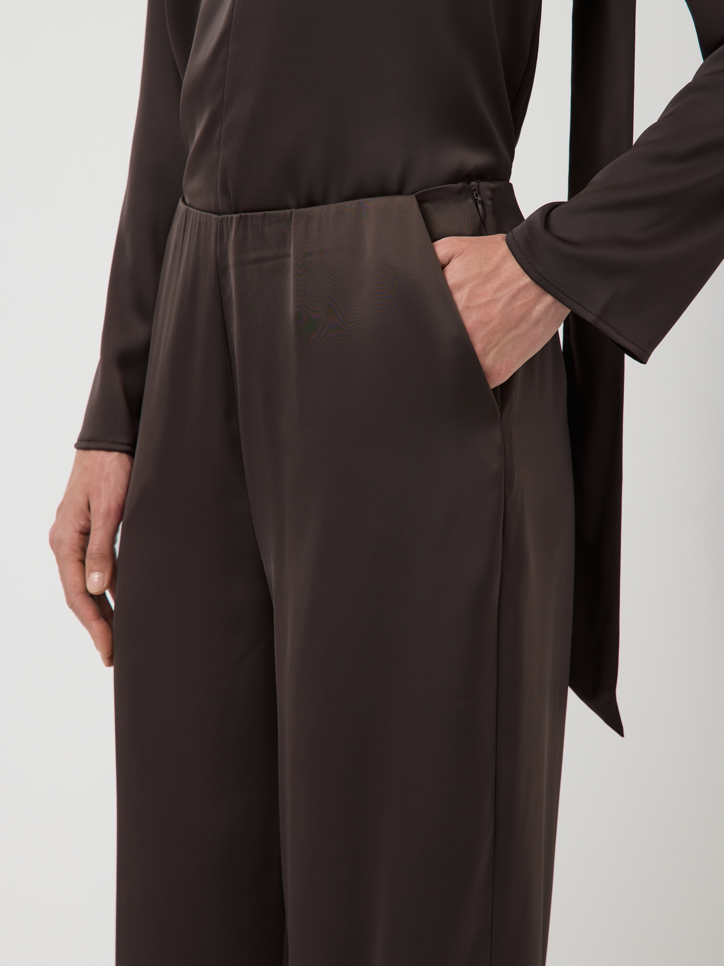 Y.A.S Anzughose »YASPELLA HW WIDE PANTS S. NOOS«  mit Stretch, glänzend