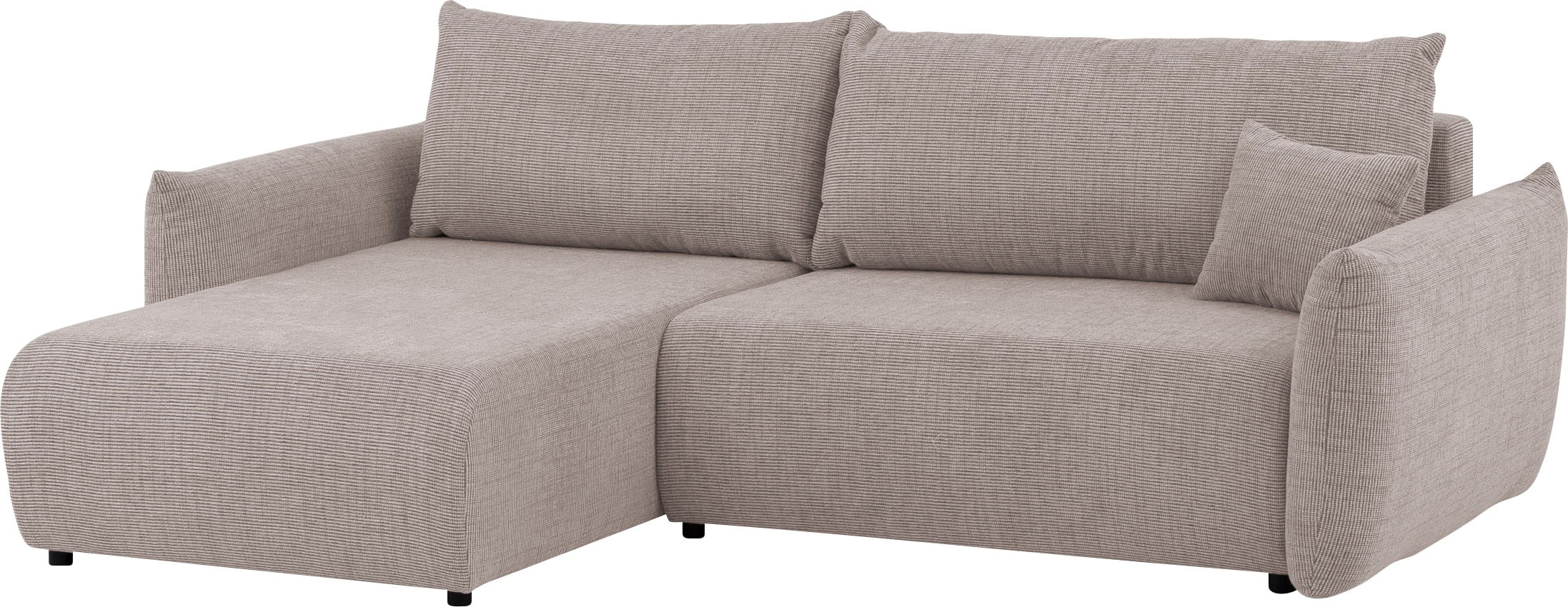INOSIGN Ecksofa »MAVAS Schlafsofa mit Bettkasten, L-Form,«, ca.257/127cm (Liegefläche 212/145 cm), Cord, Chenille, Struktur