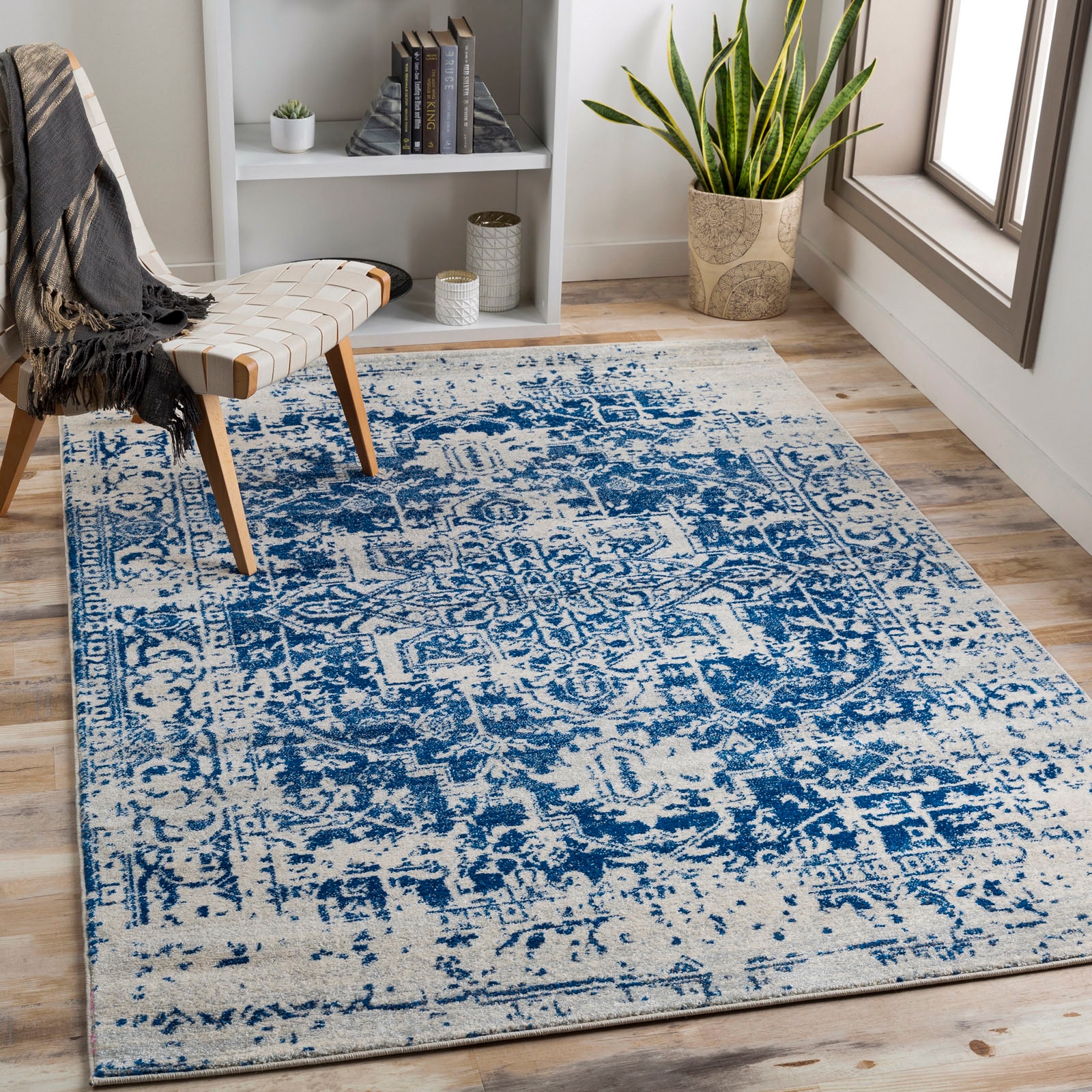 Bild von Surya Teppich »SYRACUSA«, rechteckig, Boho Kurzflor Orientteppich, Wohnzimmer, Schlafzimmer, Blau