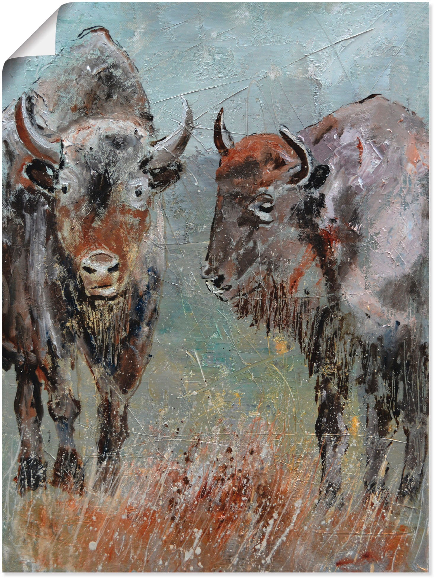 Artland Wandbild »Büffel«, Wildtiere, (1 Größen Alubild, als versch. St.), online Poster Wandaufkleber bestellen oder Leinwandbild, in