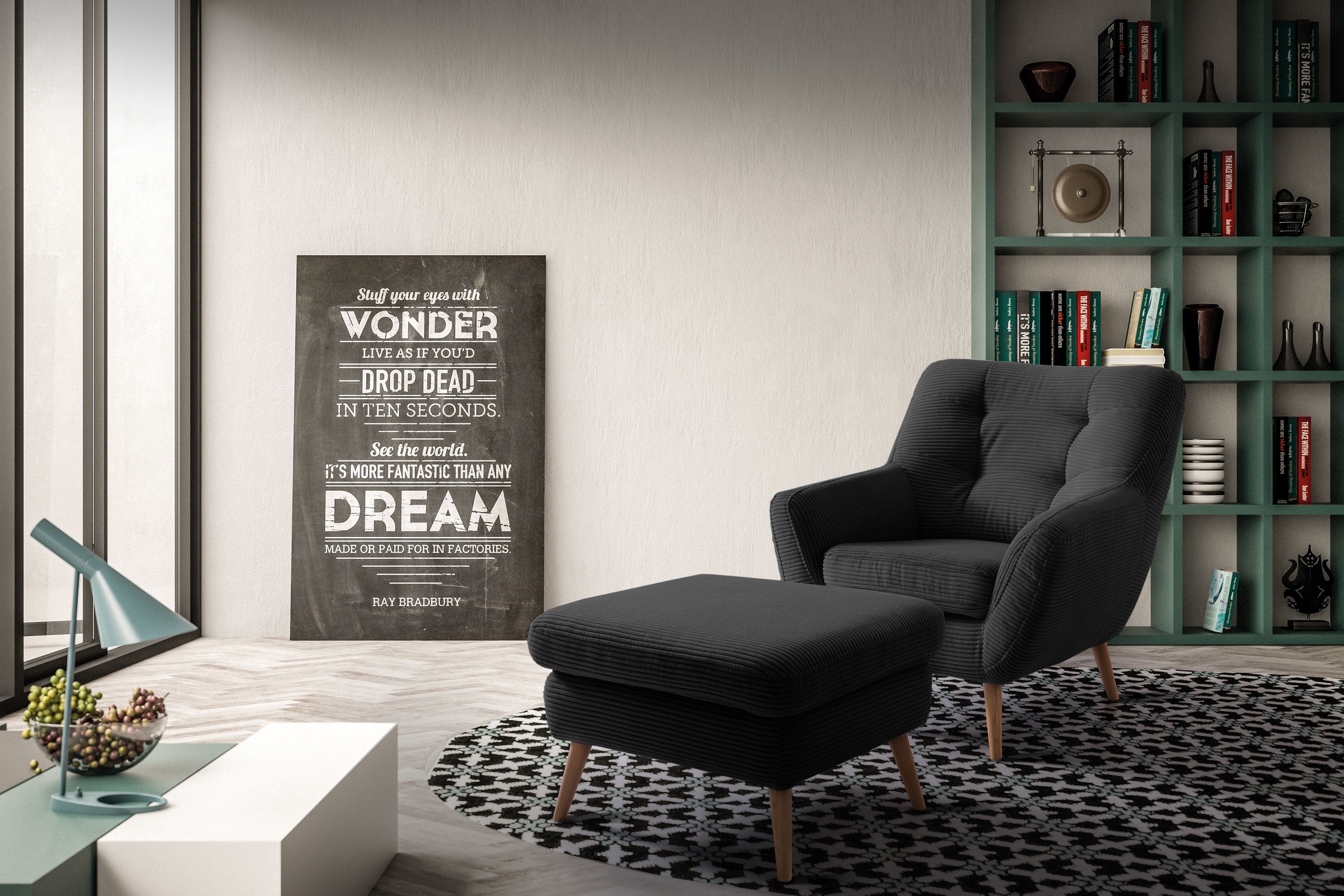 exxpo - sofa fashion Sessel »Scandi, Loungesessel mit tollem Sitzkomfort, hochwertige Polsterung«, bequem, hohe Holzfüße