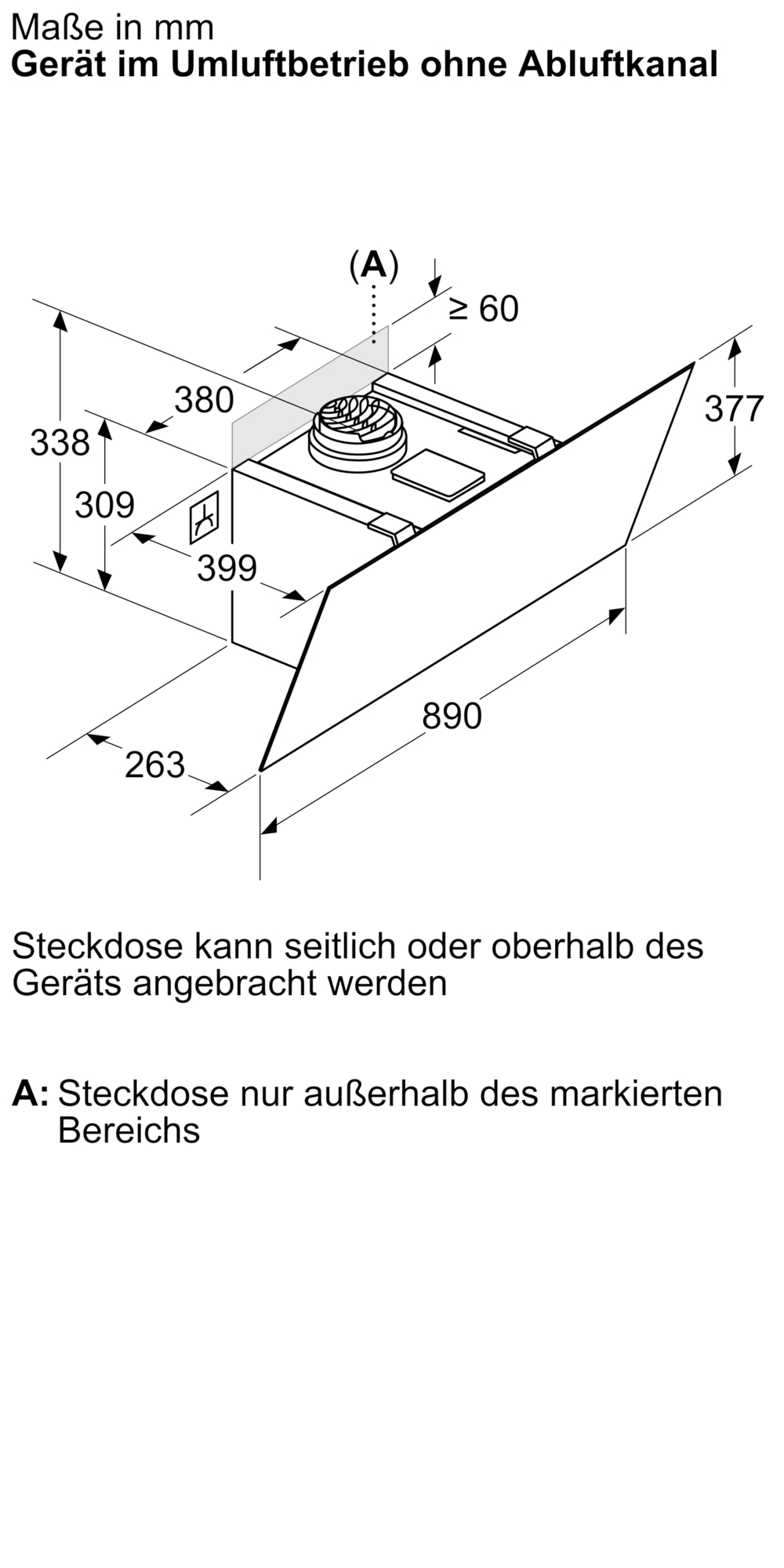 BOSCH Kopffreihaube »DWK95DF61« Serie Serie 4 DirectSelect und LED-Beleuchtung für komfortable Bedienung