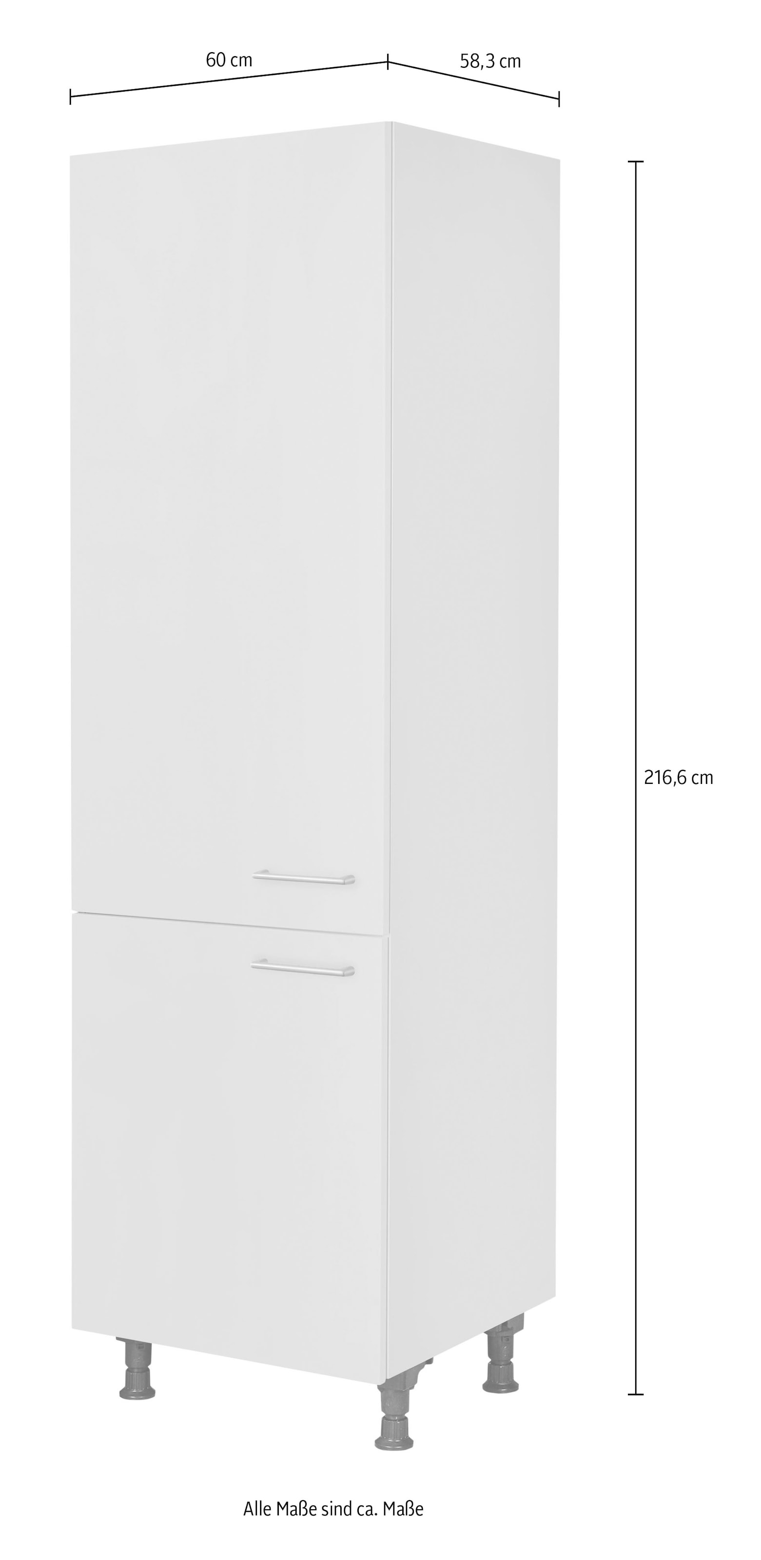 nobilia® Kühlumbauschrank »"Laser", mit zwei Türen und zusätzlichem Einlegeboden,« vormontiert, Ausrichtung wählbar, Breite/Höhe: 60/216,6 cm