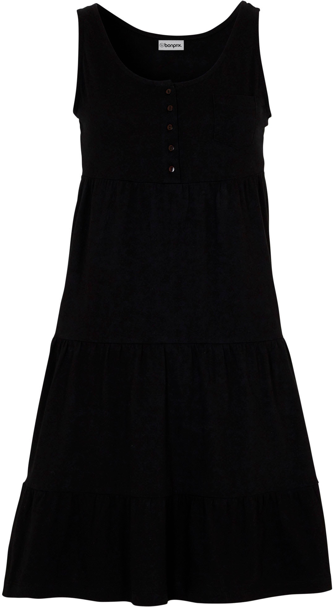 bonprix Jerseykleid »Baumwoll Jerseykleid, kurz« für entspannte Sommertage, aus Baumwolle, lockere A-Linie, knielang