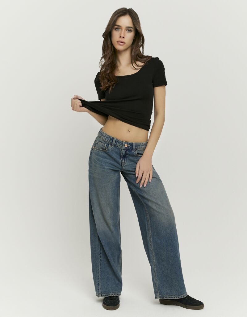 Tally Weijl Low-rise-Jeans »SPADEDODA« aus hochwertigem Baumwoll-Lyocell-Mix, tief geschnitten in weitem Fit