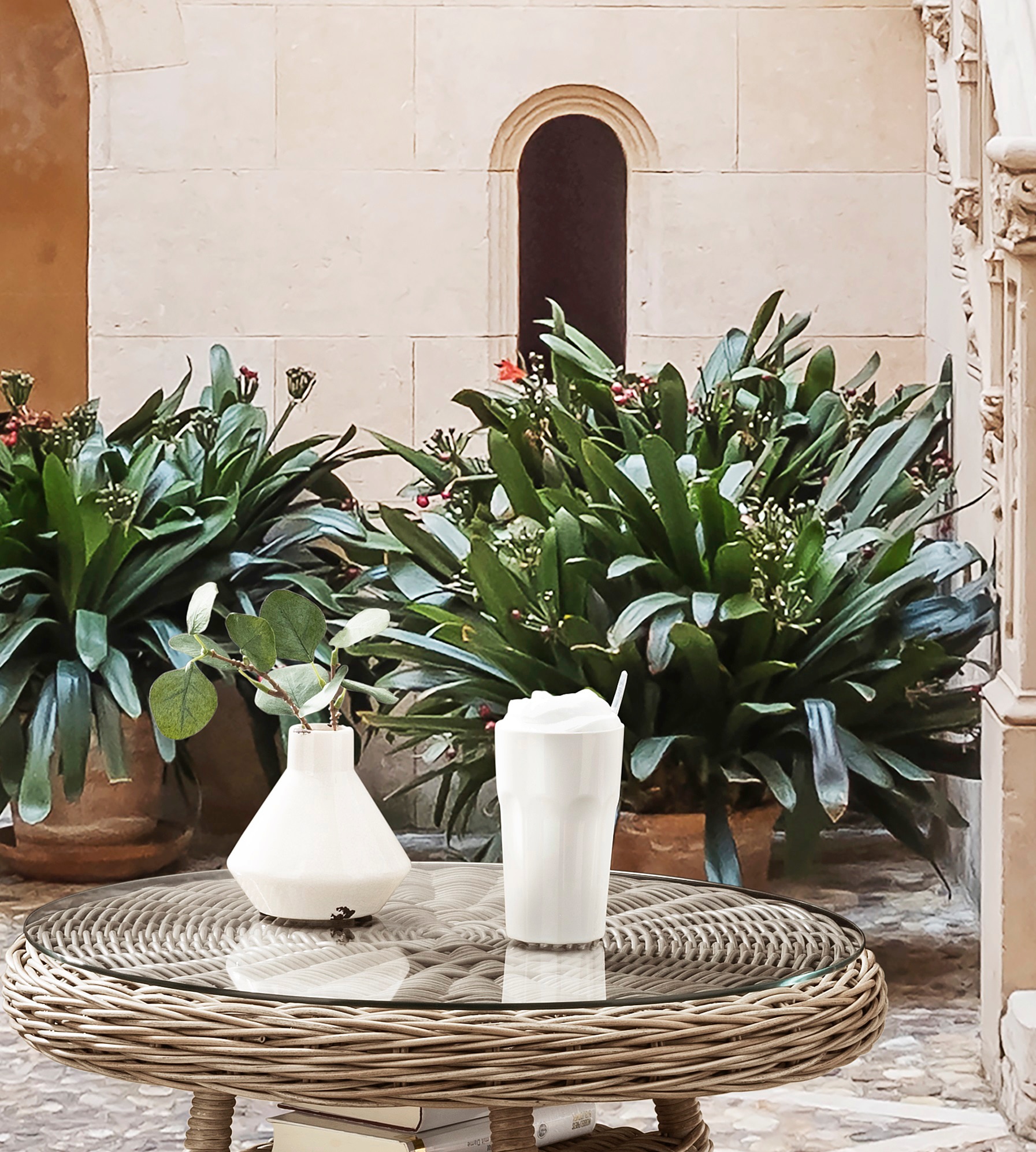 Destiny Gartentisch »MALAGA«, Ø: 60cm x H: 55cm, Aluminium, Polyrattan