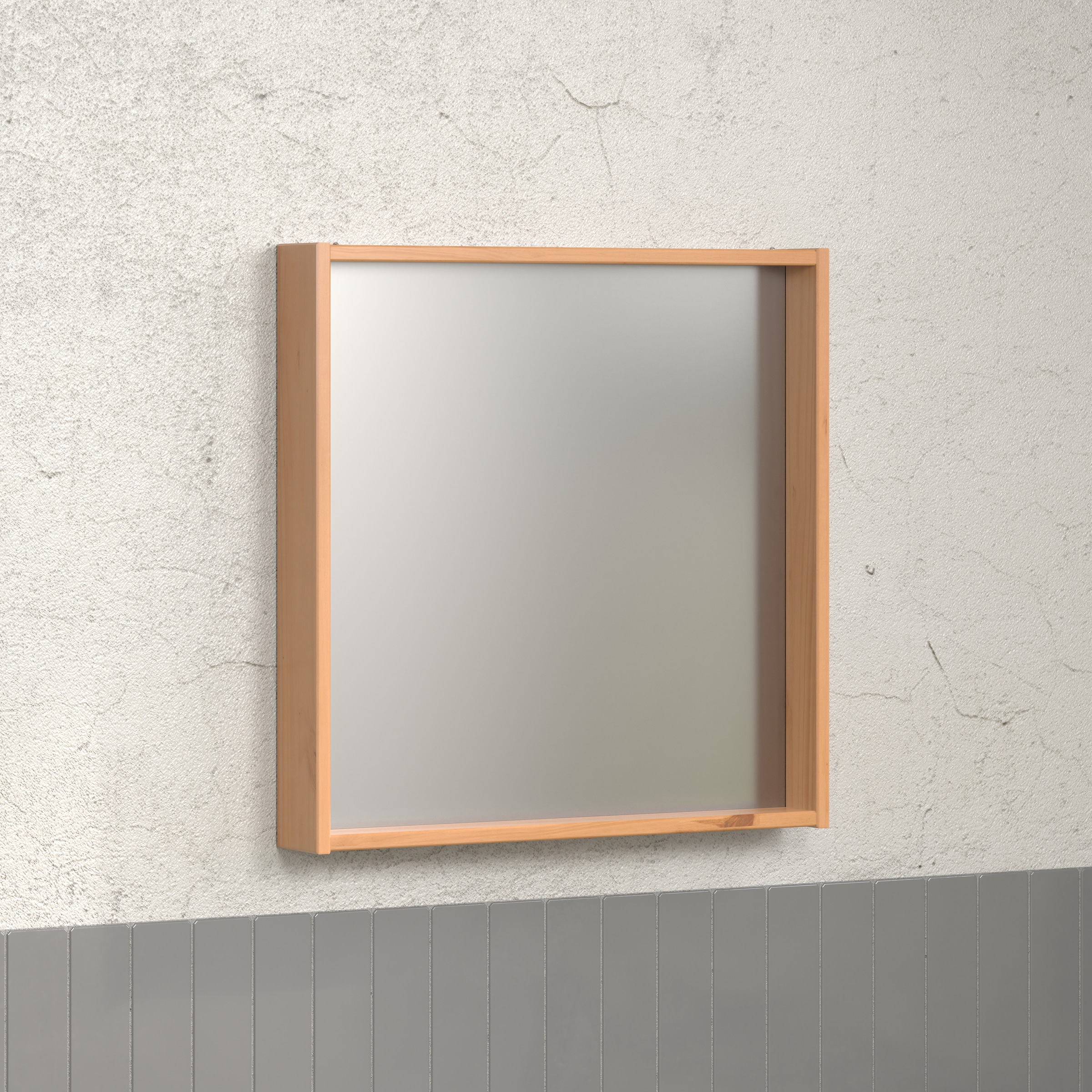 welltime Badspiegel »Kall«, (1 St.), Spiegel mit Rahmen aus lackiertem Massivholz - Mit Floatglas