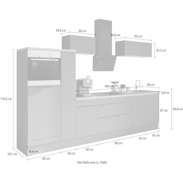 OPTIFIT Küchenzeile »Aken«, mit E-Geräten, Breite 330 cm online bestellen