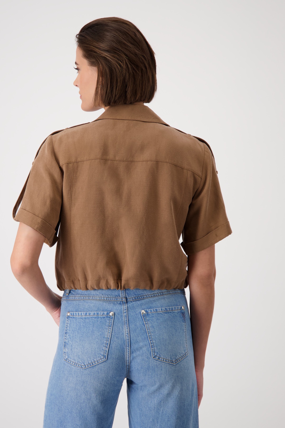 Monari Kurzblazer »Jacke Lyocellmix«, Mit Rundhalsausschnitt