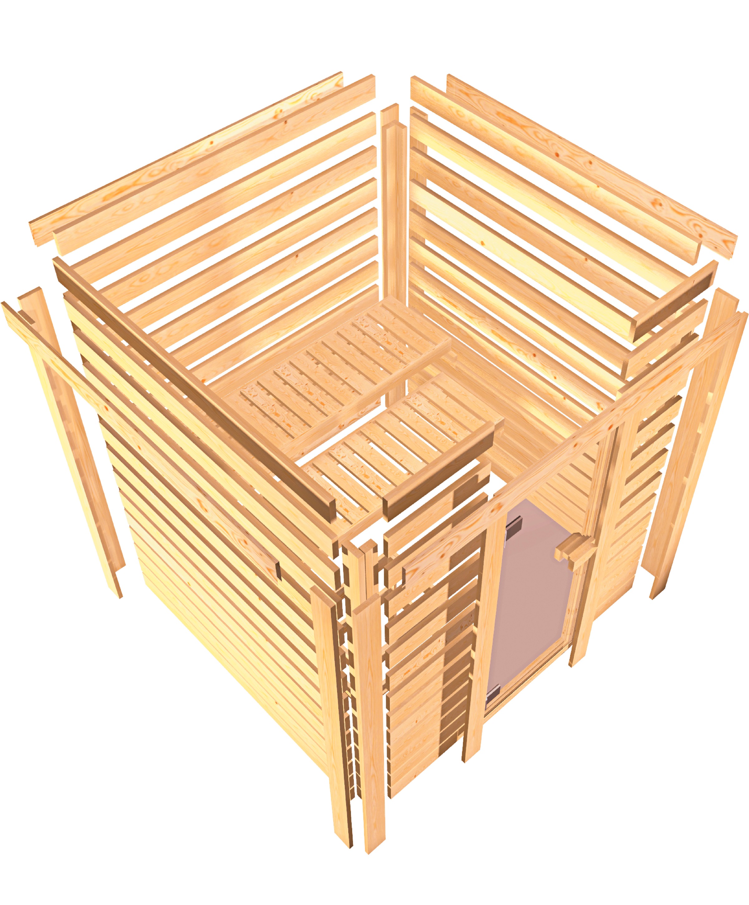 welltime Sauna »Ricky«, mit bronzierter Ganzglastür, für bis zu 3 Personen
