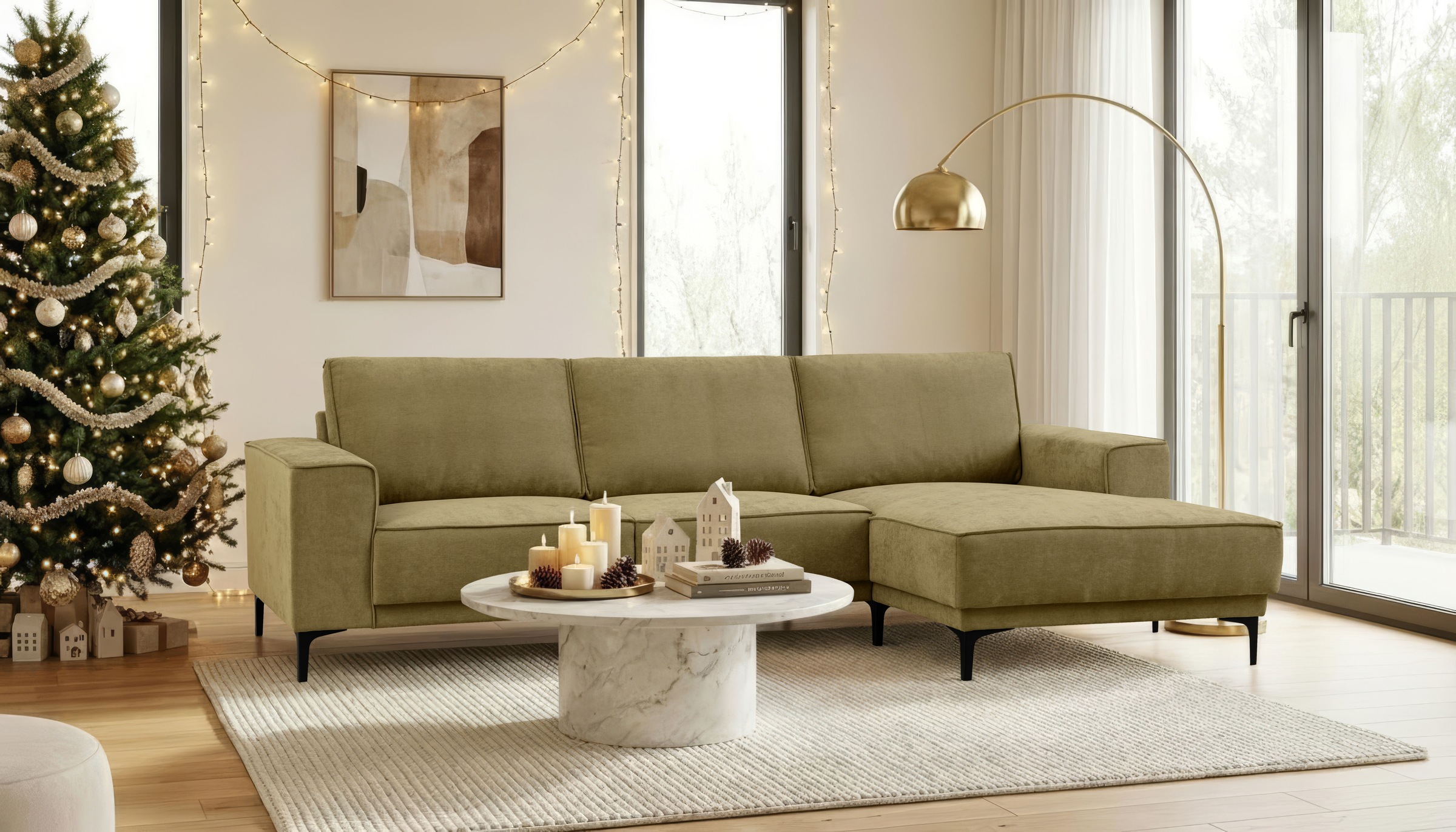 OTTO home Ecksofa »Polsterecke Oland, Struktur, Flachgewebe, Luxus-Microfas günstig online kaufen