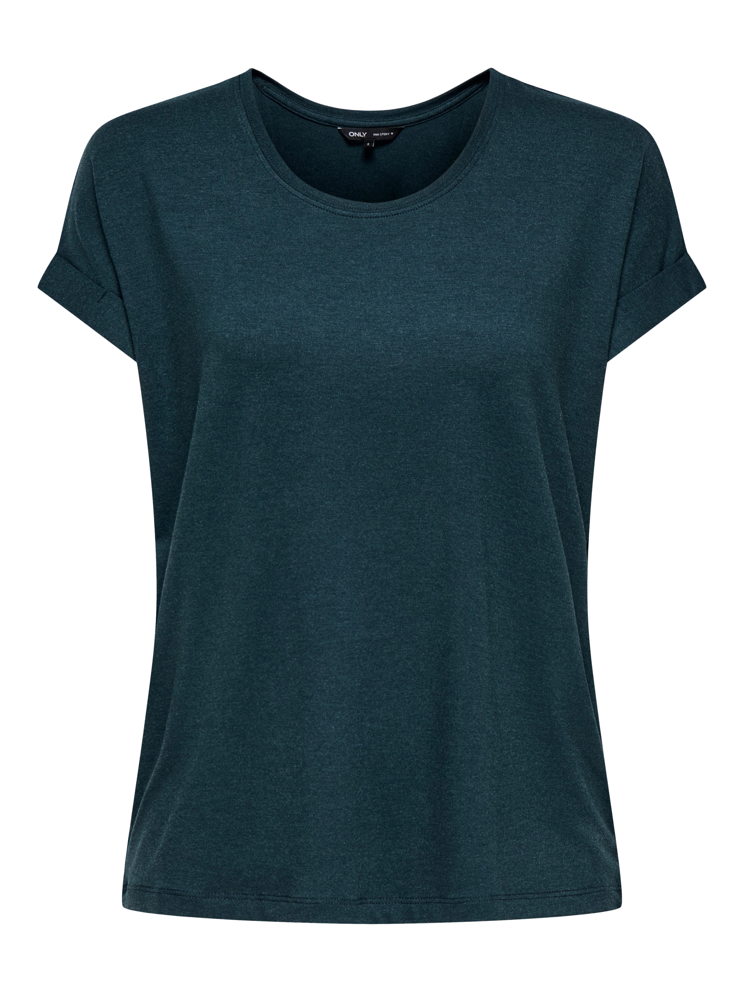 ONLY T-Shirt »ONLMOSTER – Kurzarmshirt mit Aufschlag und klassischem Look«, unifarben, casual, regular fit, Viskosemischung, Rundhals