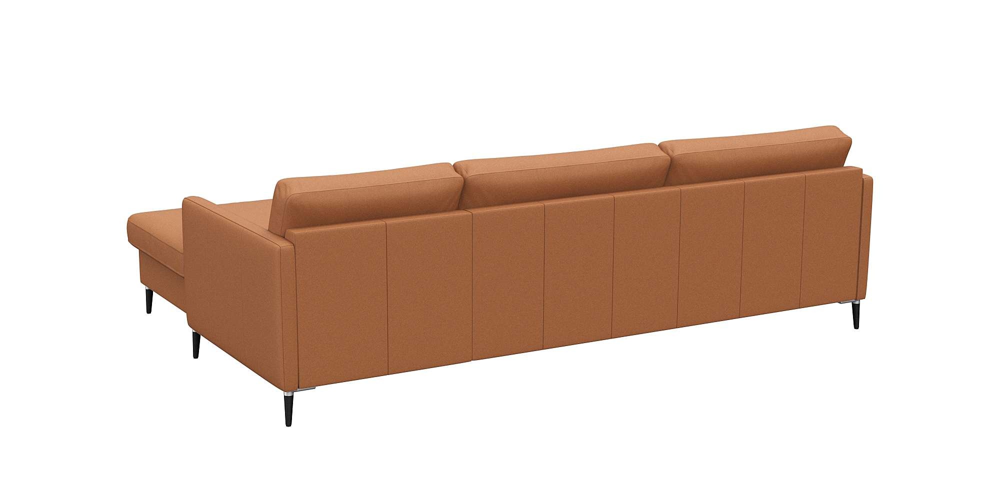 FLEXLUX Ecksofa »Fiore, super Sitzkomfort durch Kaltschaum im Sitz, L-Form«, schmale Armlehnen, Füße Alu+schwarz