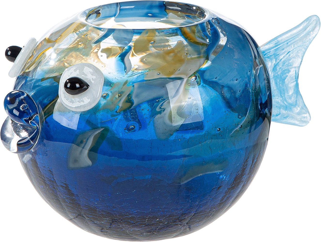 GILDE Tischvase »Vase Fisch Kandaru blau« Vase, Glas, Fischoptik, maritim, Dekoration, Geschenkidee