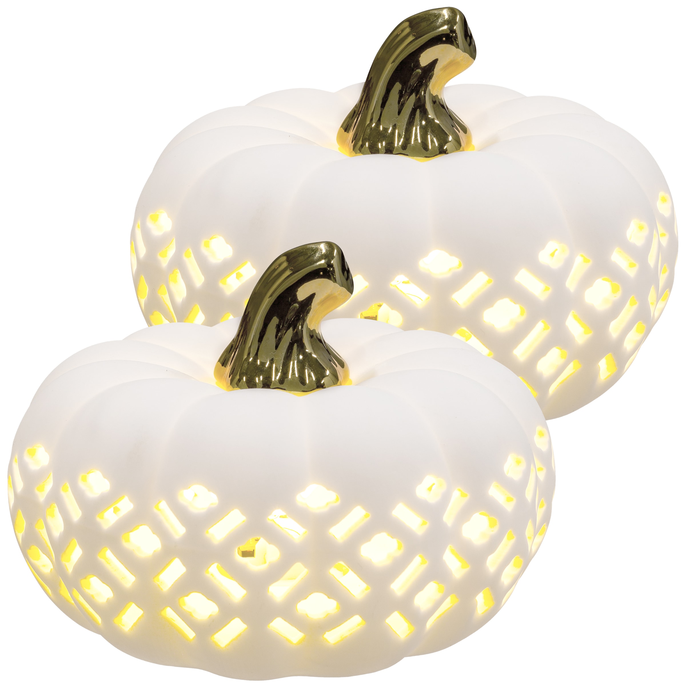 Creativ home LED-Dekofigur »Kürbis«, mit goldenem Stiel