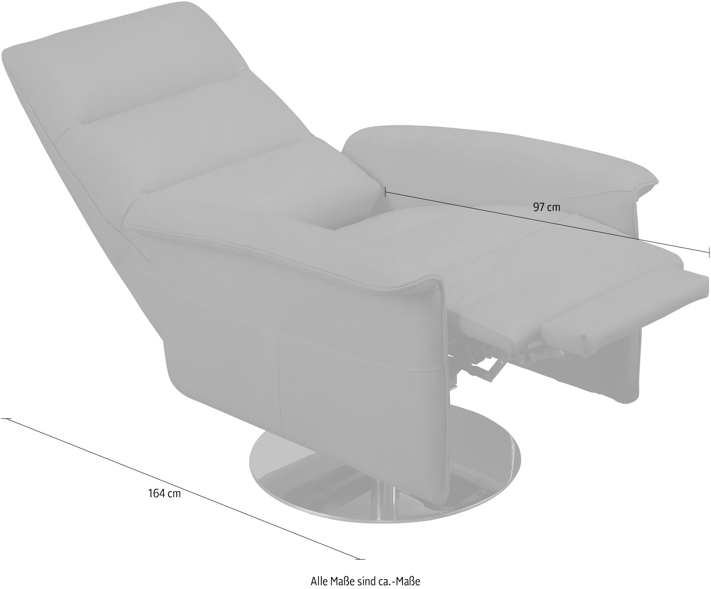 Egoitaliano Sessel »Kelly Designsessel«, drehbar, manuelle Relaxfunktion mit Push-Back-Mechanismus