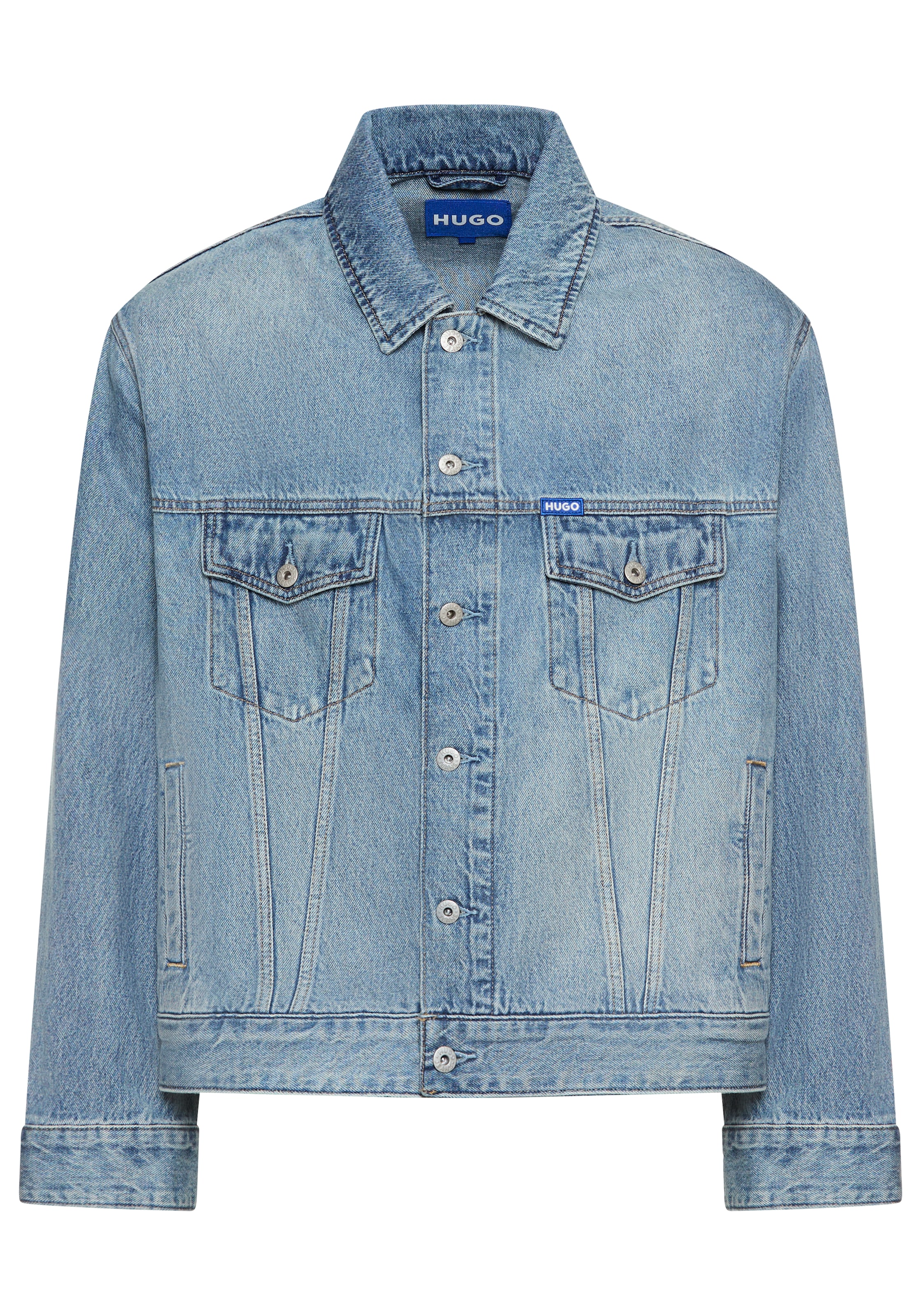 HUGO Blue Jeansjacke »Kirkby«, loose fit, Stone-washed-Effekt