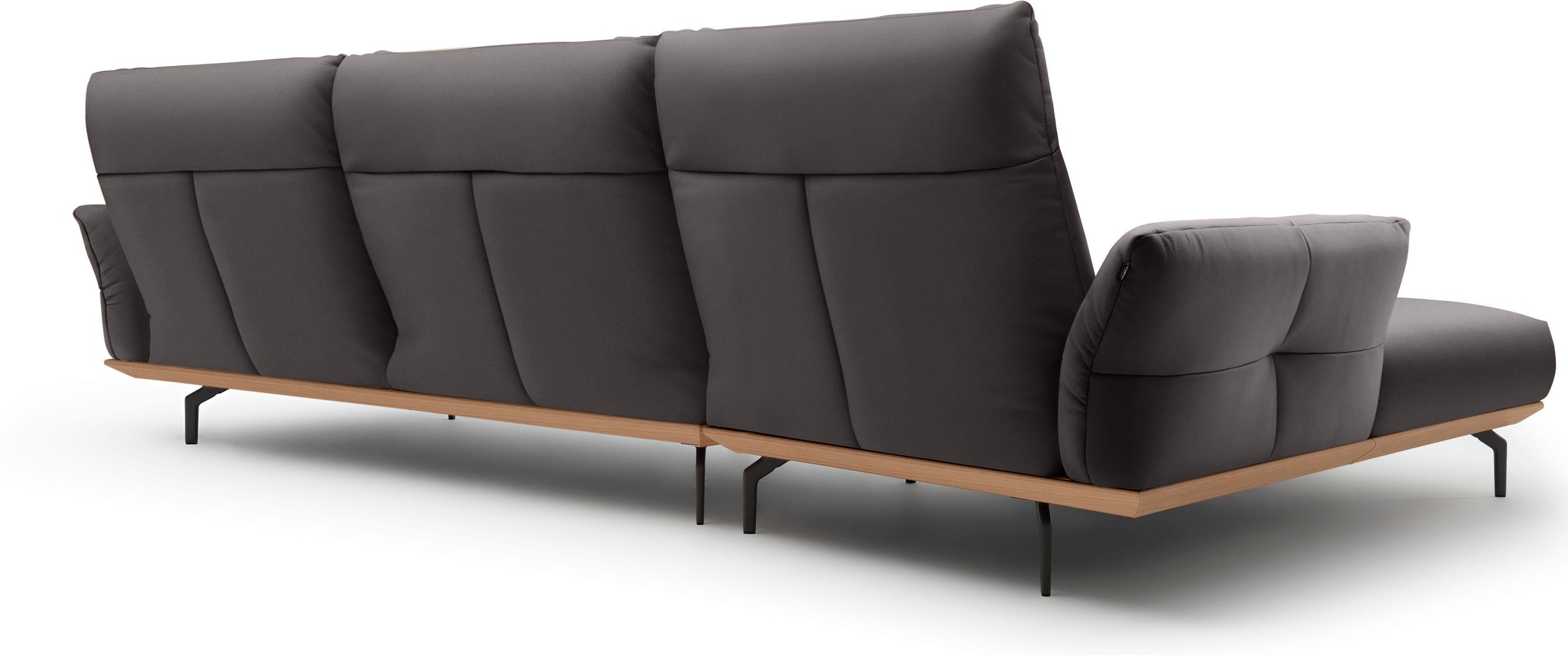 Creation BY ROLF BENZ Ecksofa »CR.460«, Sockel in Eiche, Winkelfüße in Umbragrau, Breite 338 cm