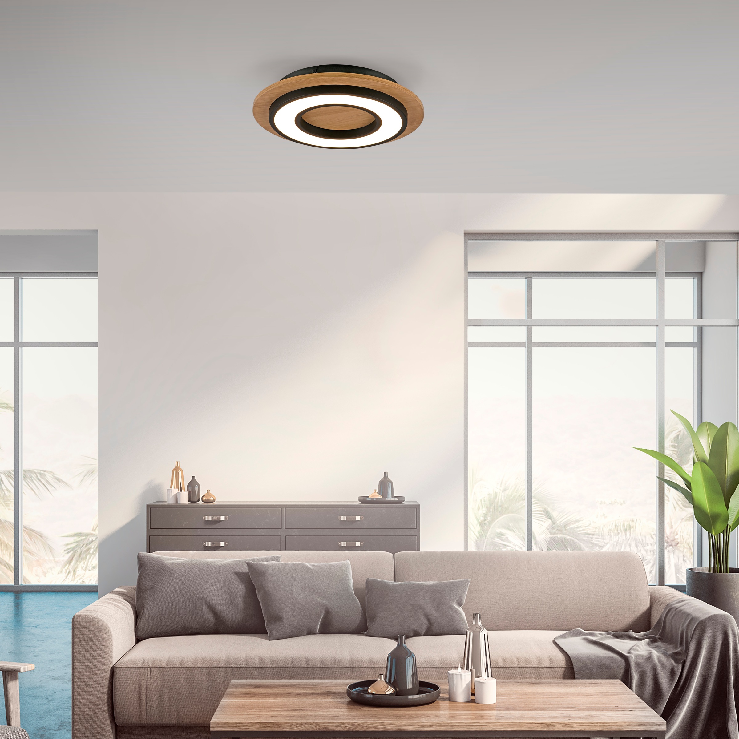JUST LIGHT Deckenleuchte »TOLA«, 1 flammig, Leuchtmittel LED-Board   LED fe günstig online kaufen