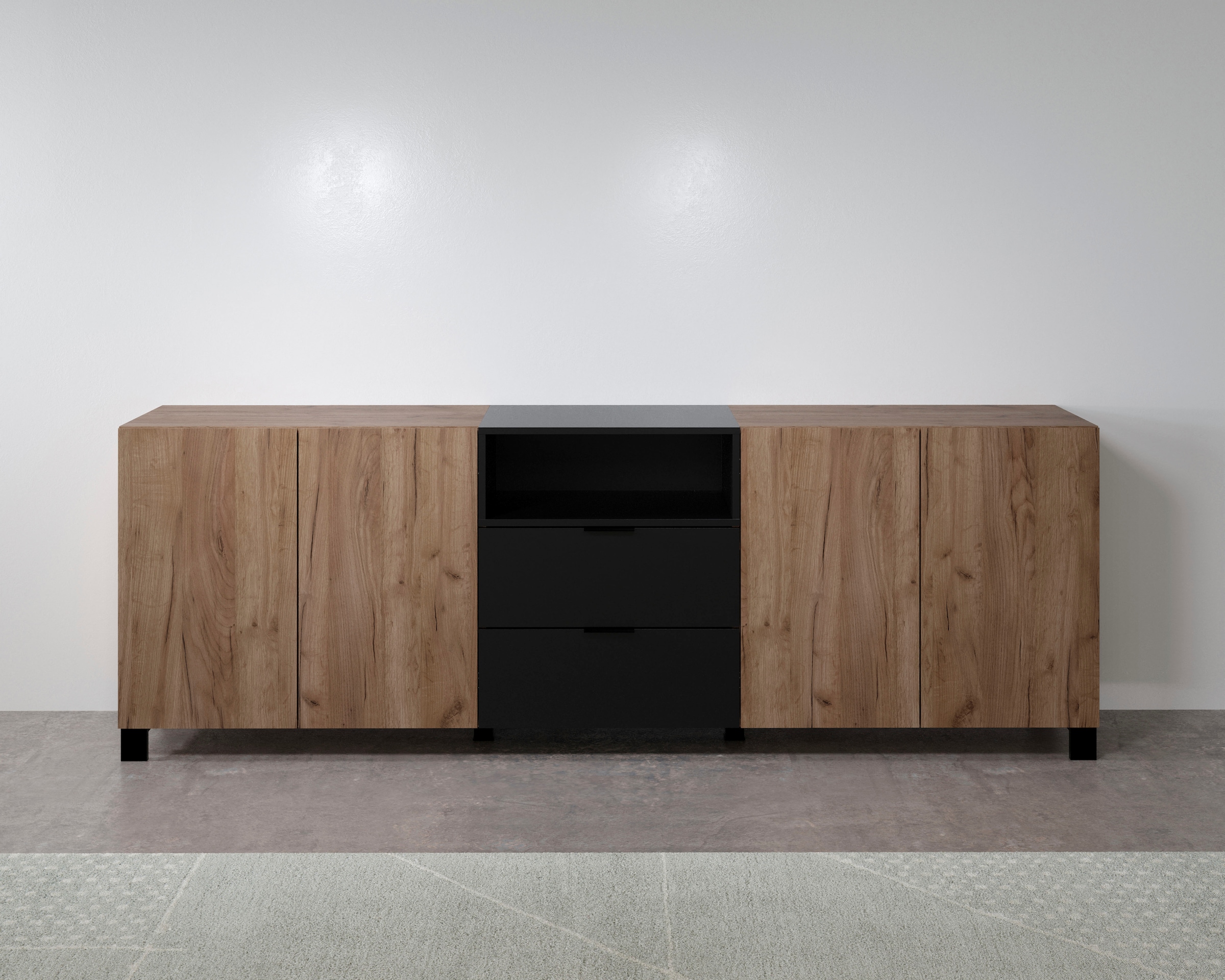 INOSIGN Sideboard »Kriens«, Anrichte mit 7 Fächern und 2 Schubladen, B/H 227/ 78 cm