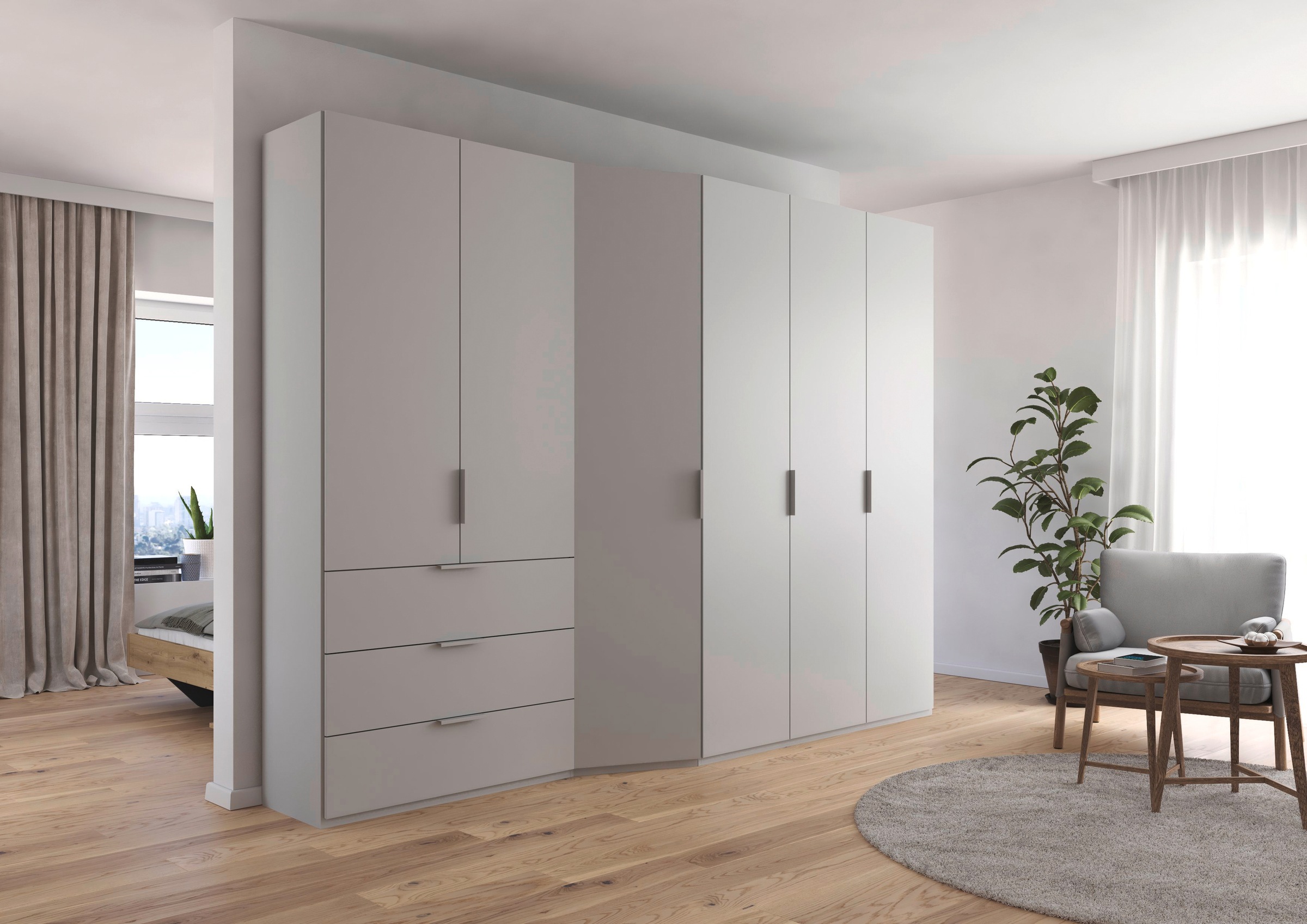 rauch Drehtürenschrank »Kleiderschrank Schrank Garderobe Wäscheschrank WAVE«, in 2 unterschiedlichen Tiefen, mit Soft-Close Funktion MADE IN GERMANY