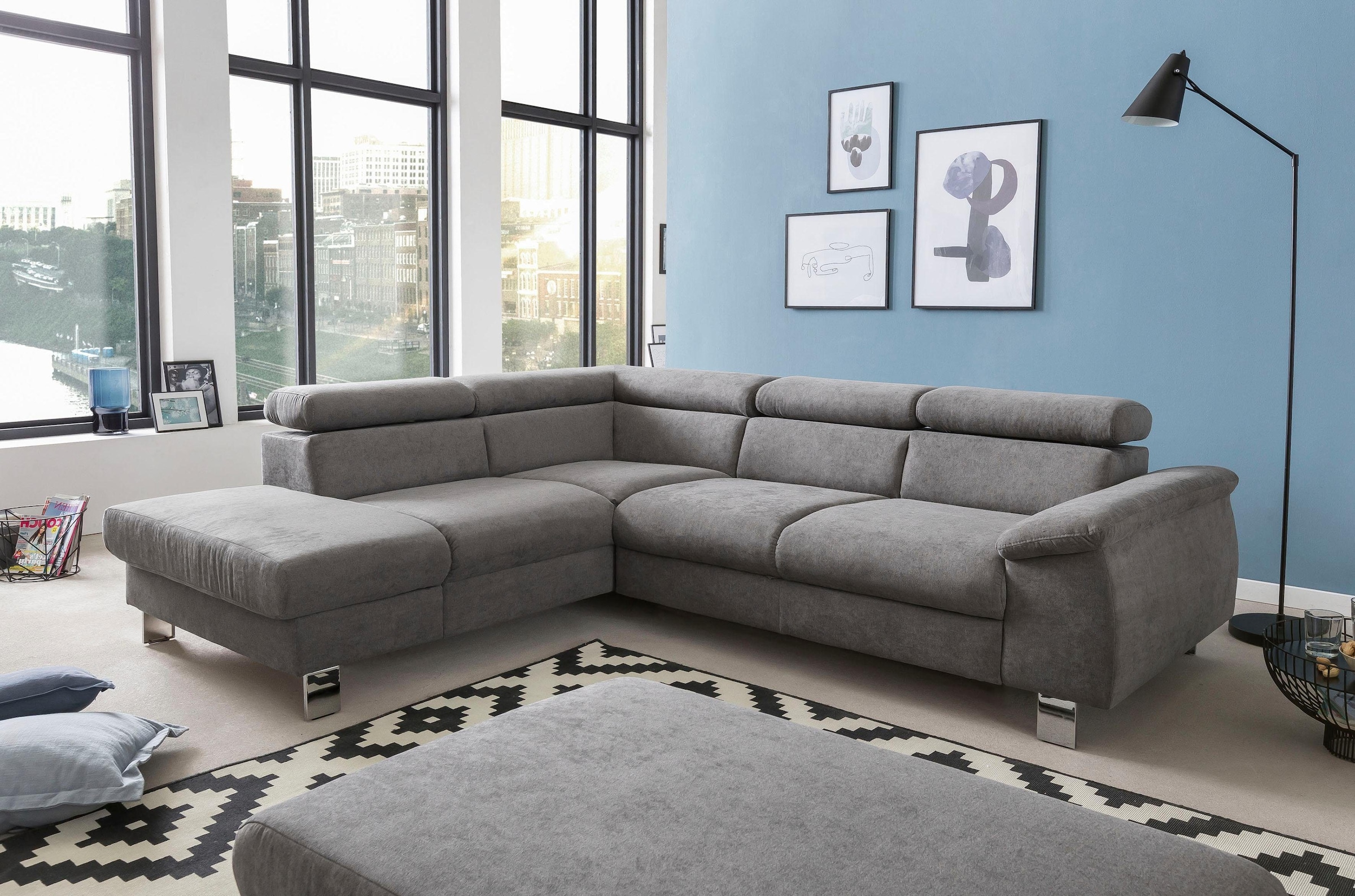 COTTA Ecksofa »Komaris L-Form, B: 249 cm« mit Kopfteilverstellung, optional günstig online kaufen