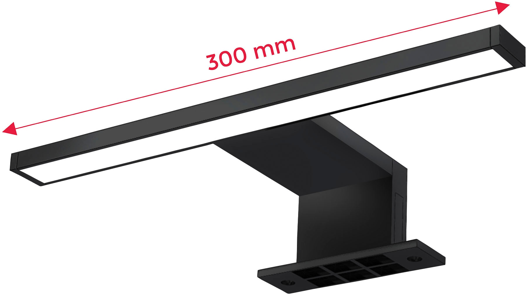 B.K.Licht Spiegelleuchte »BKL1405 Spiegellampe Bad, neutralweiße Lichtfarbe, klemmbar«, 1 flammig, Leuchtmittel LED-Modul | LED fest integriert, Badezimmerlampe, 4.000K, 30x10,3x3,6 cm, Schwarz