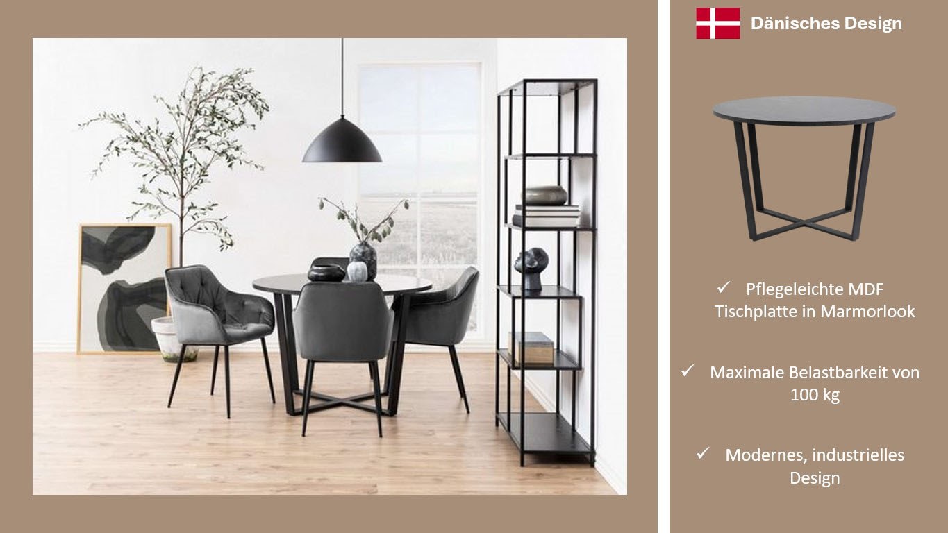 ACTONA GROUP Esstisch »Amble«, (1 St.), Esstisch, Küchentisch, Schwarz, Mar günstig online kaufen