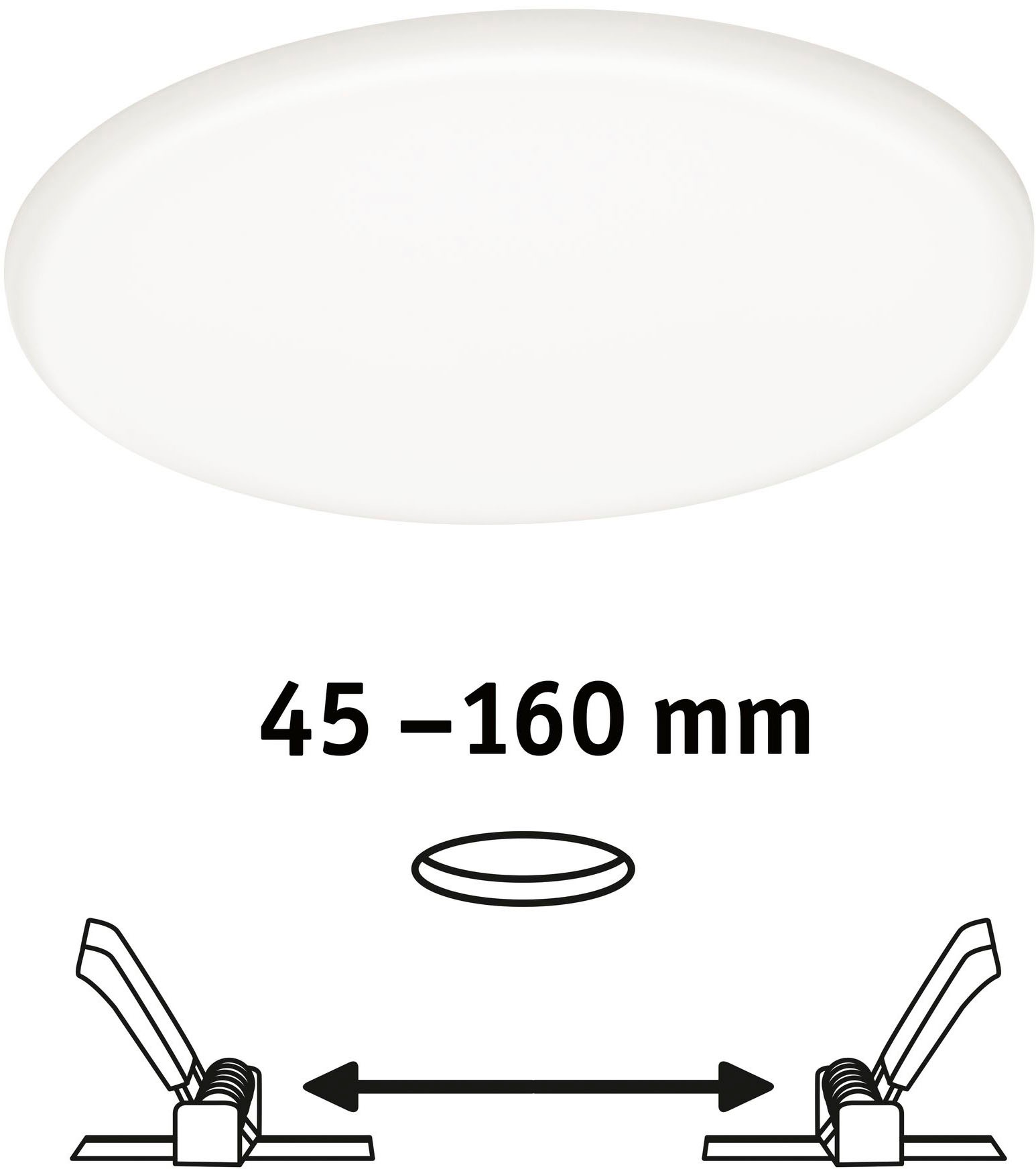 Paulmann LED Einbauleuchte »LED Einbaupanel Veluna VariFit IP44 rund 185mm 17,5W 4.000K Satin«, 1 flammig, LED Einbaupanel Veluna VariFit IP44 rund 185mm 17,5W 4.000K Satin