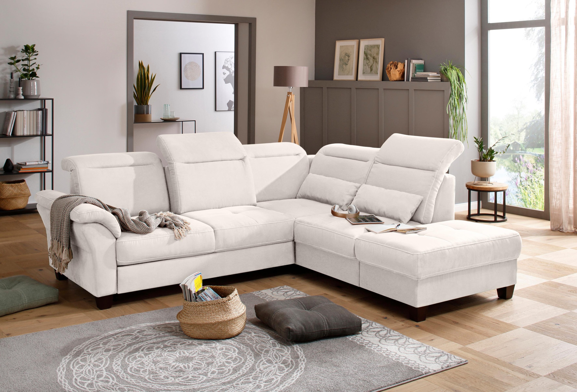 Home affaire Ecksofa »Solvei L-Form« wahlweise auch mit Kopfteilverstellung günstig online kaufen